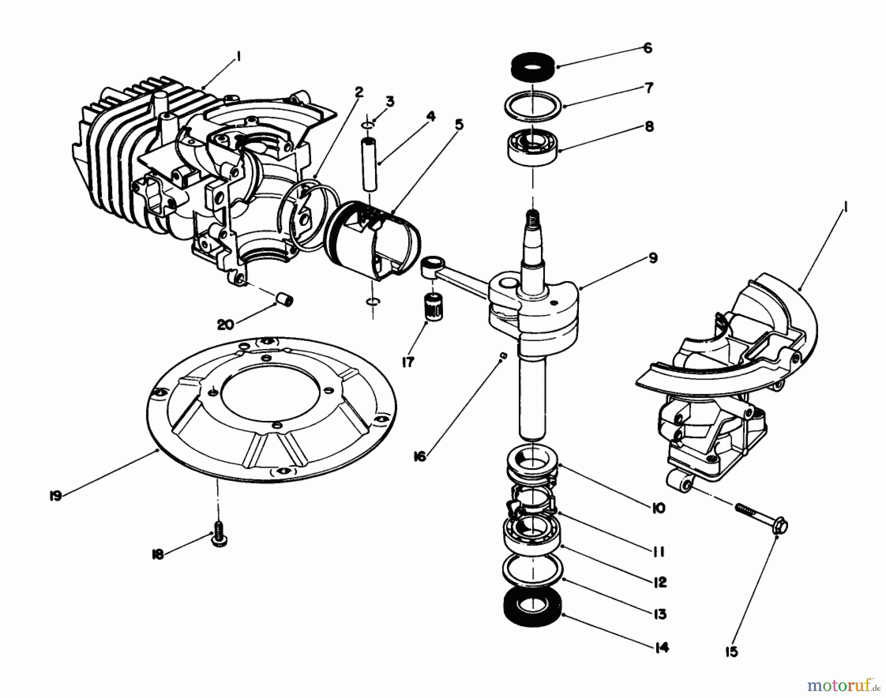 Toro Neu Mowers, Walk-Behind Seite 2 22035C - Toro Lawnmower, 1989 (9000001-9999999) CRANKSHAFT ASSEMBLY (MODEL NO. 47PJ8)