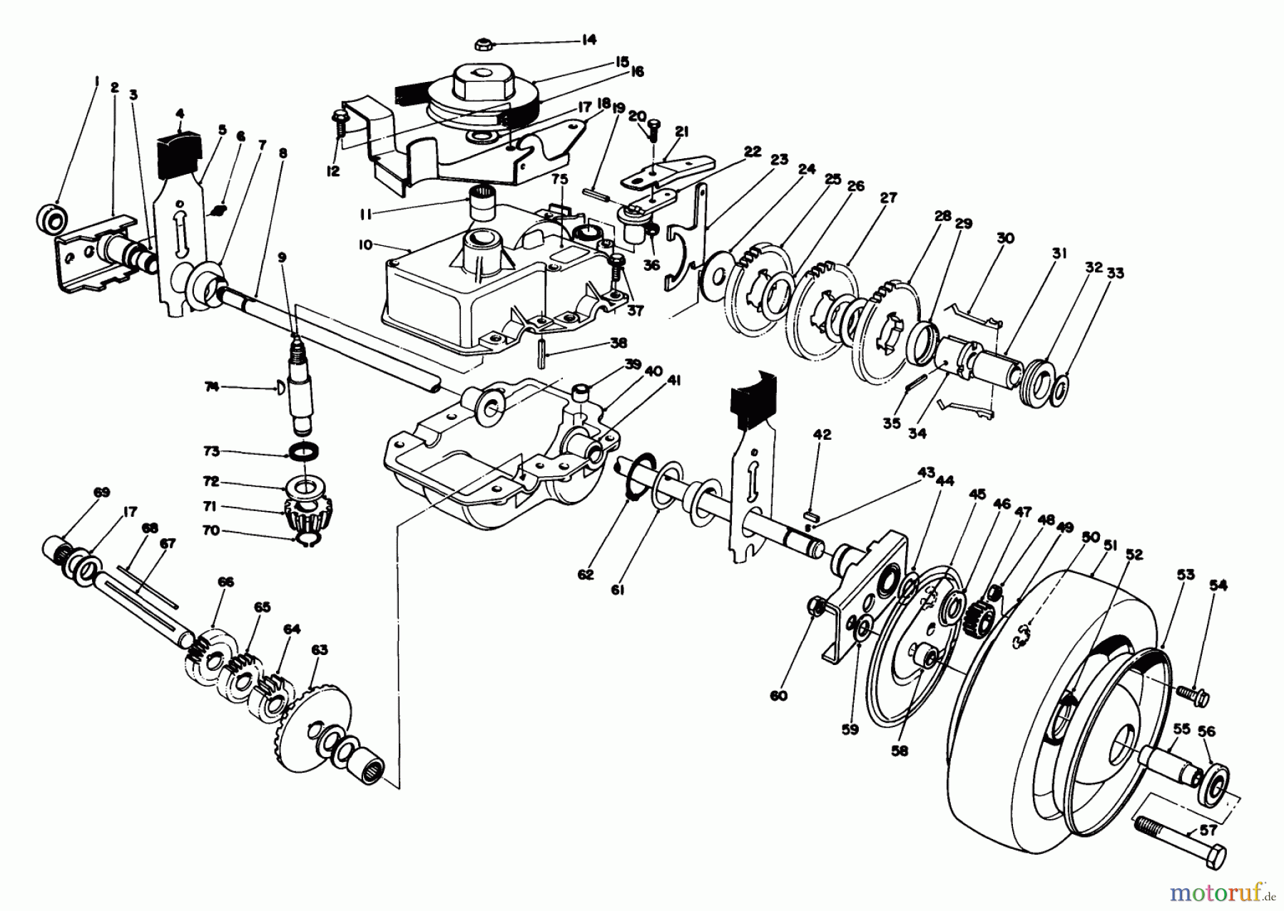 Toro Neu Mowers, Walk-Behind Seite 2 22035C - Toro Lawnmower, 1989 (9000001-9999999) GEAR CASE ASSEMBLY