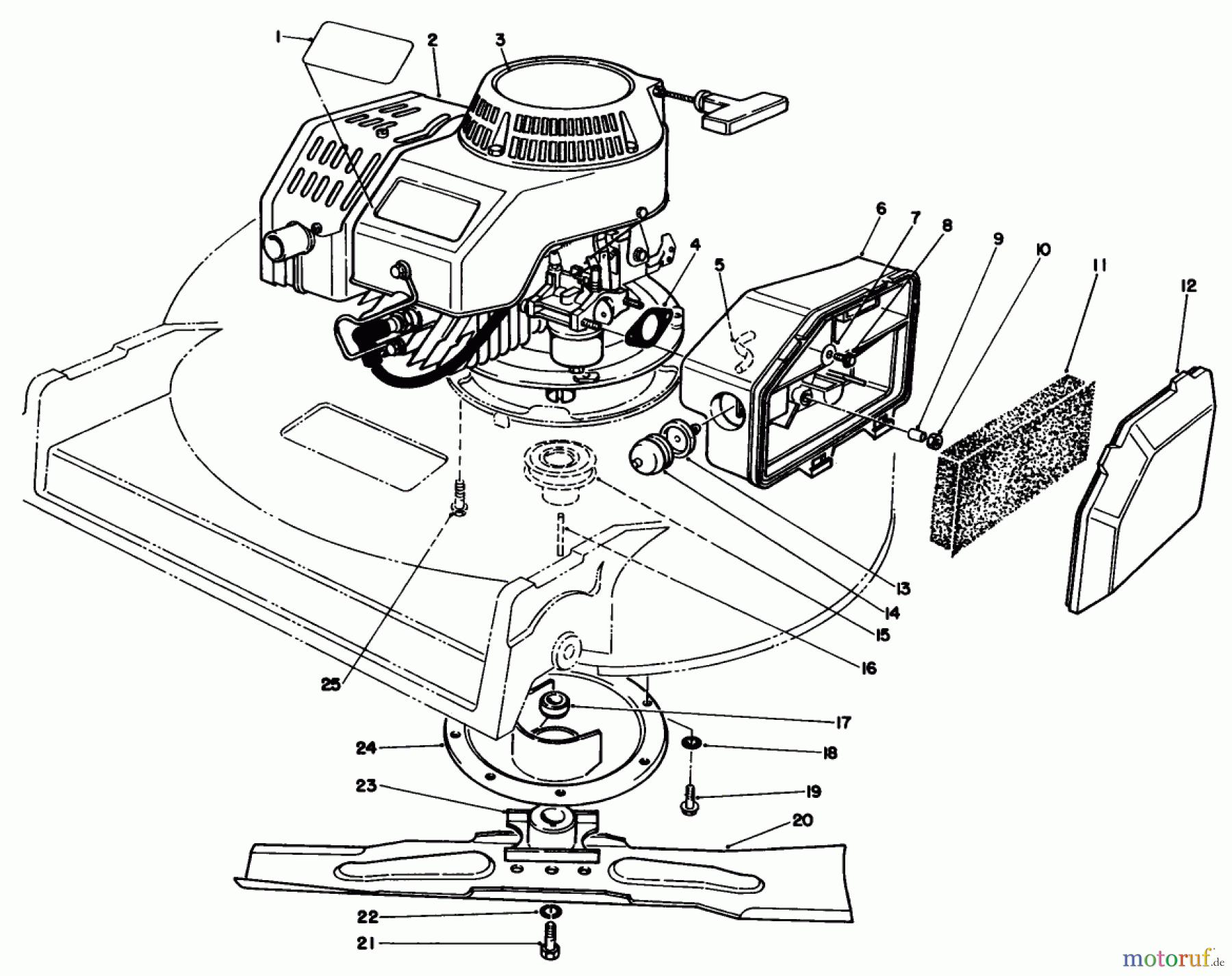  Toro Neu Mowers, Walk-Behind Seite 2 22036 - Toro Lawnmower, 1992 (2000001-2999999) ENGINE ASSEMBLY