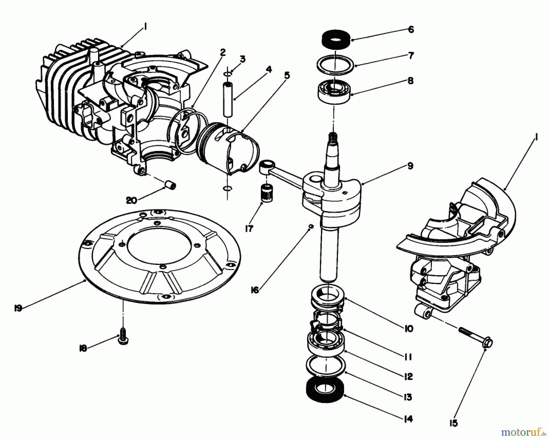  Toro Neu Mowers, Walk-Behind Seite 2 22040 - Toro Lawnmower, 1991 (1000001-1999999) CRANKSHAFT ASSEMBLY (MODEL NO. 47PL0-3)