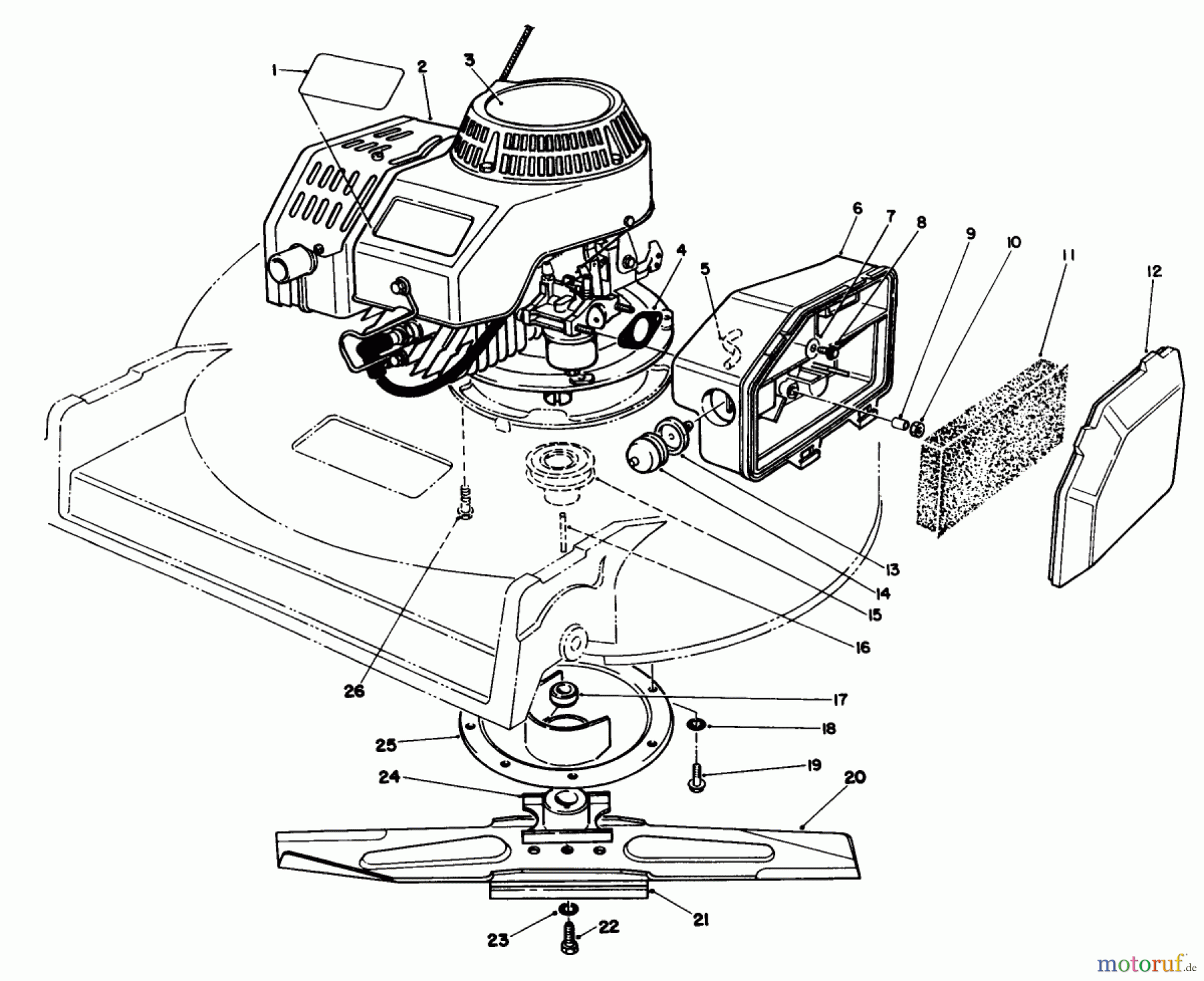Toro Neu Mowers, Walk-Behind Seite 2 22040 - Toro Lawnmower, 1992 (2000001-2999999) ENGINE ASSEMBLY