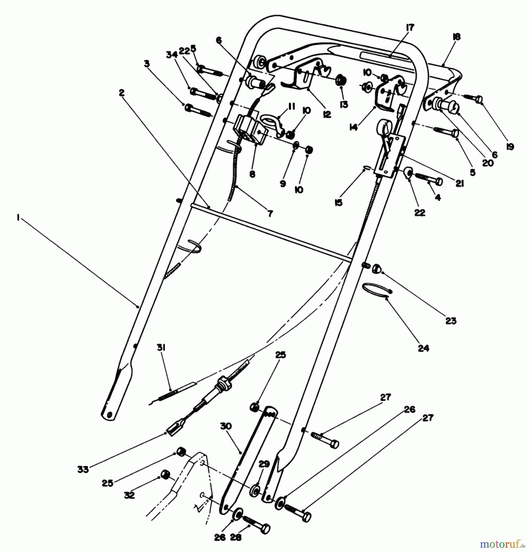  Toro Neu Mowers, Walk-Behind Seite 2 22040 - Toro Lawnmower, 1992 (2000001-2999999) HANDLE ASSEMBLY