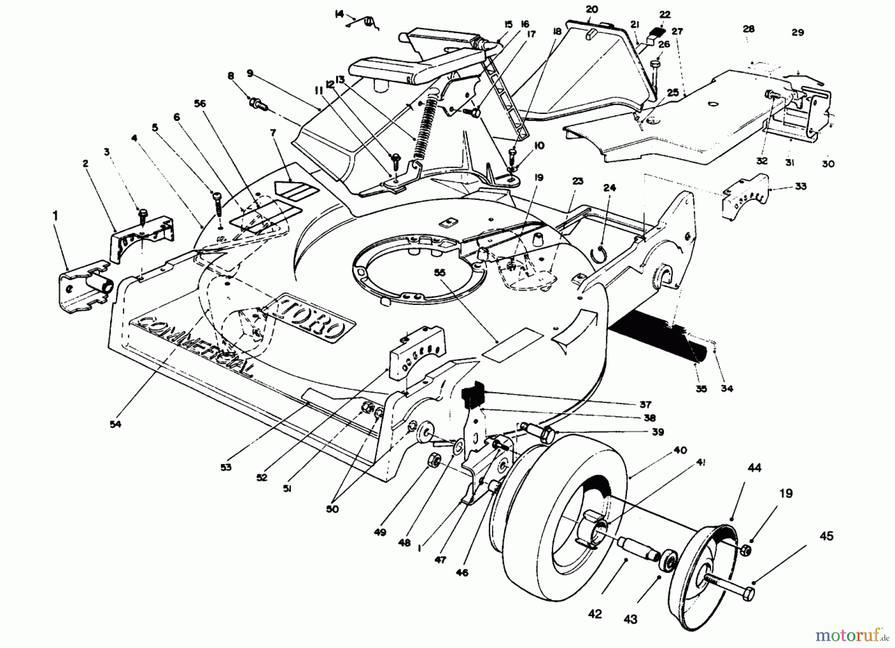 Toro Neu Mowers, Walk-Behind Seite 2 22040 - Toro Lawnmower, 1994 (4900001-4999999) HOUSING ASSEMBLY