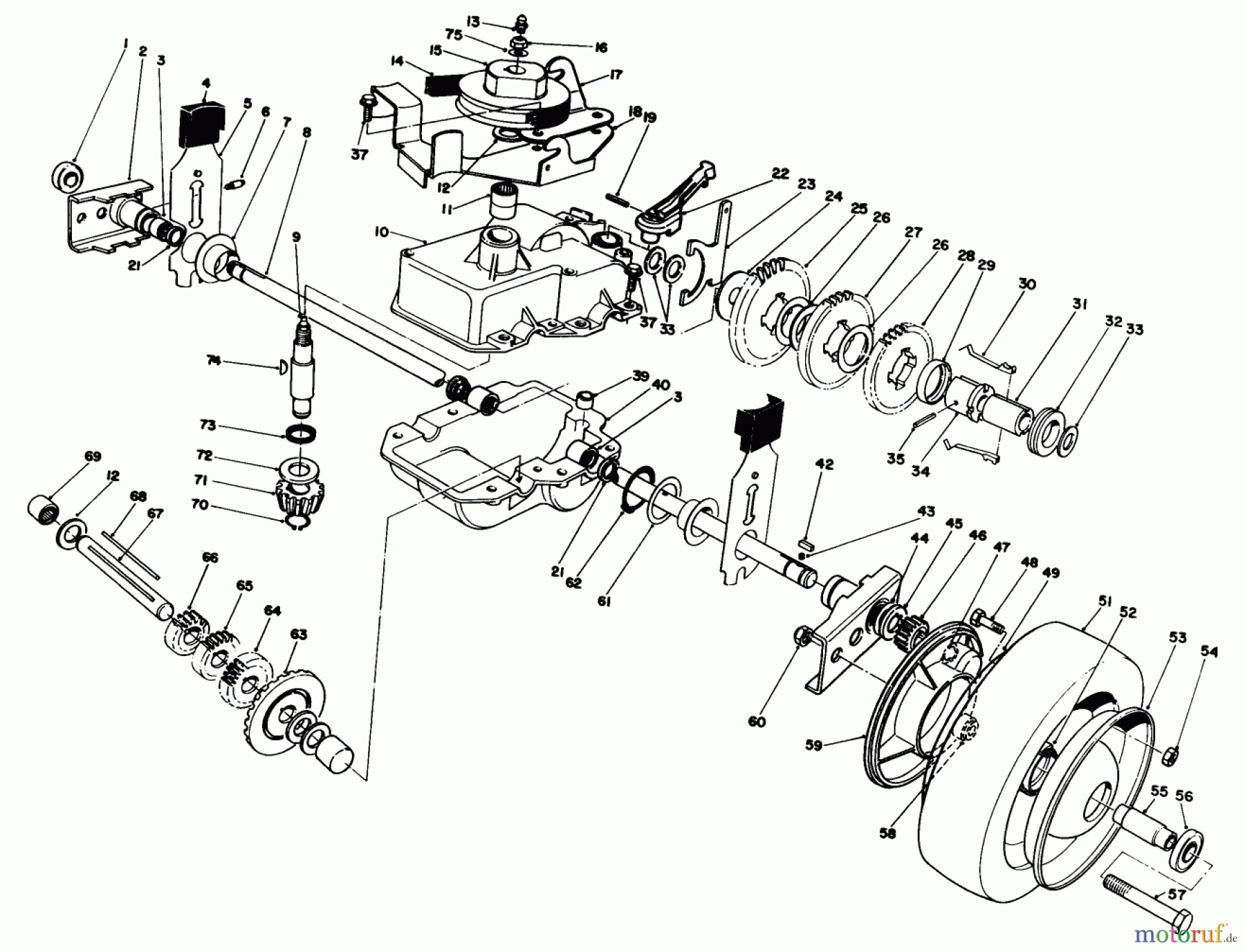  Toro Neu Mowers, Walk-Behind Seite 2 22043 - Toro Lawnmower, 1992 (2000001-2999999) GEAR CASE ASSEMBLY