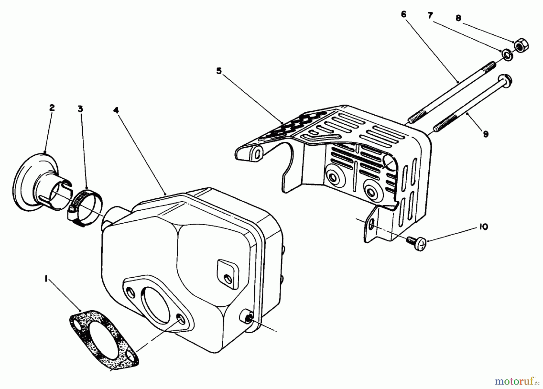  Toro Neu Mowers, Walk-Behind Seite 2 22043 - Toro Lawnmower, 1992 (2000001-2999999) MUFFLER ASSEMBLY (MODEL NO. 47PM1-7)