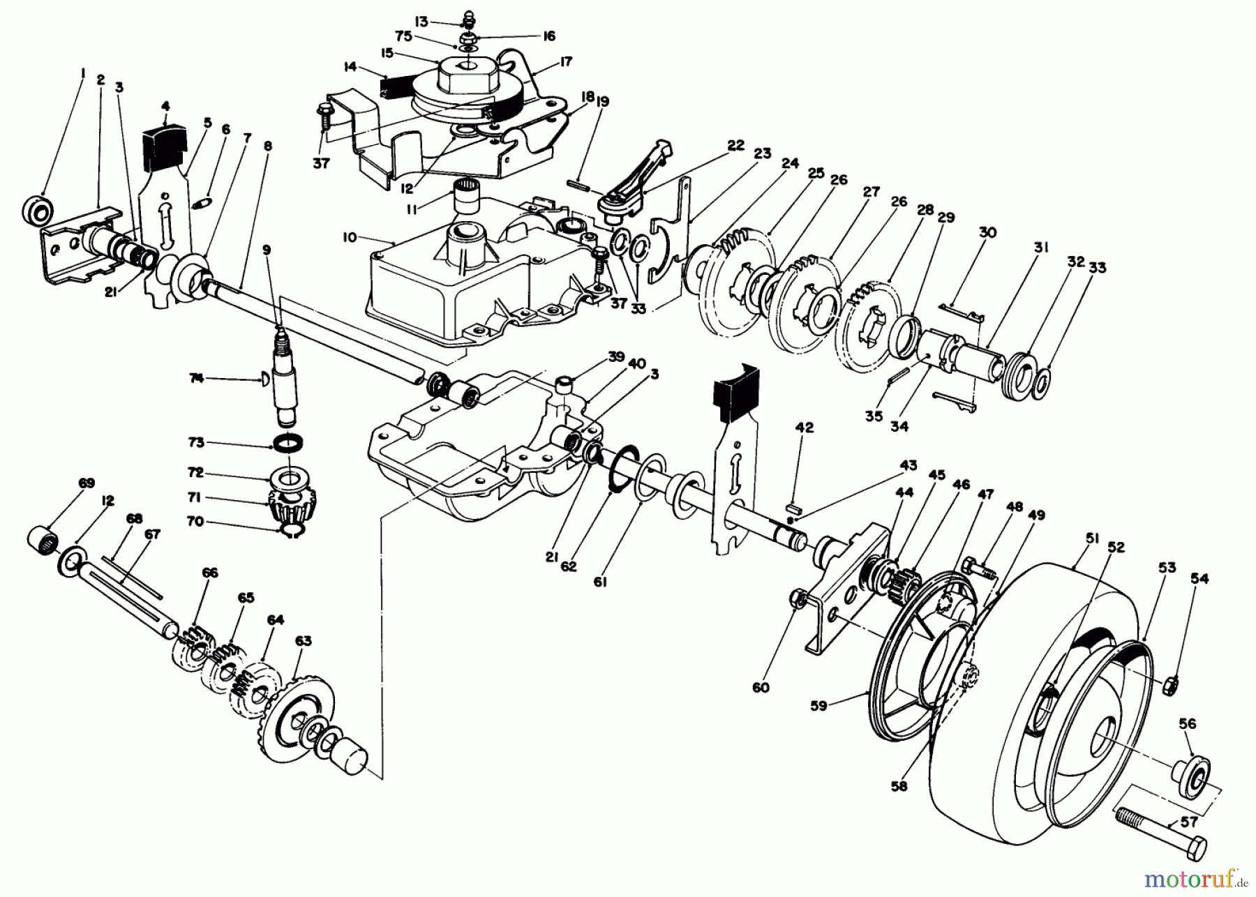  Toro Neu Mowers, Walk-Behind Seite 2 22043 - Toro Lawnmower, 1993 (3900965-3999999) GEAR CASE ASSEMBLY