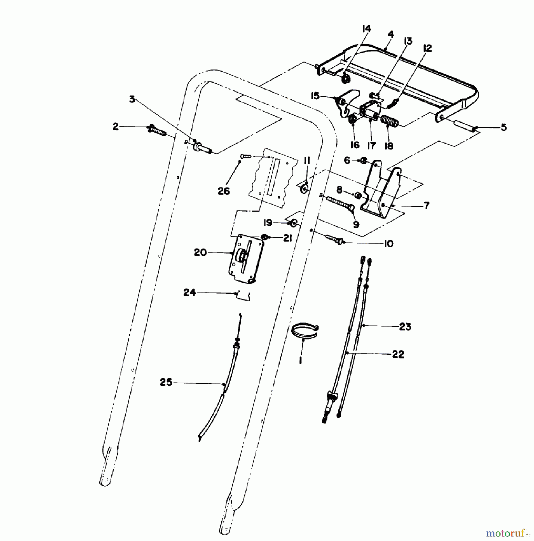  Toro Neu Mowers, Walk-Behind Seite 2 22043 - Toro Lawnmower, 1993 (3900965-3999999) TRACTION CONTROL ASSEMBLY