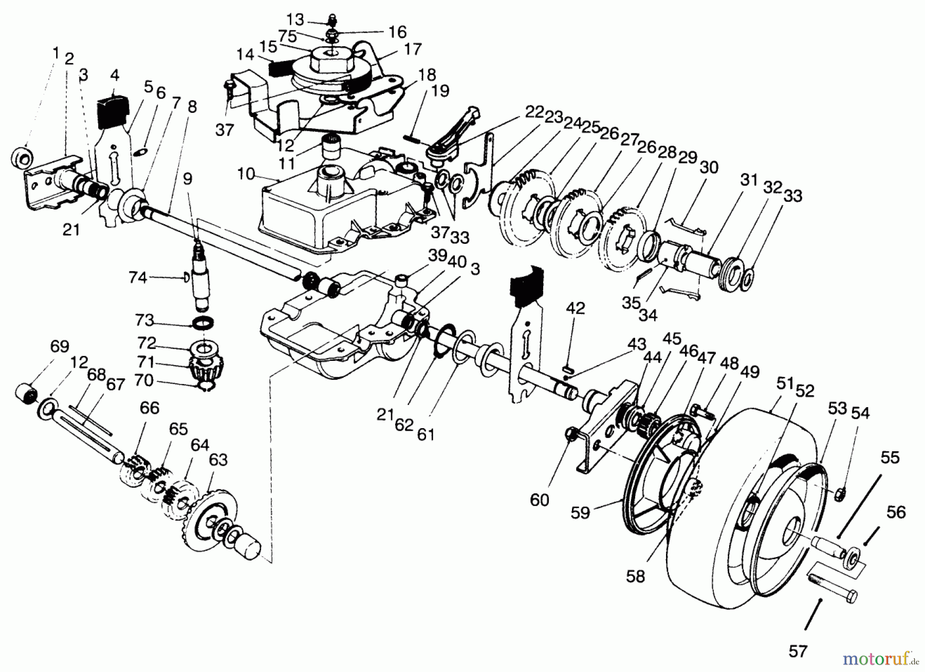  Toro Neu Mowers, Walk-Behind Seite 2 22043 - Toro Lawnmower, 1994 (4900001-4999999) GEAR CASE ASSEMBLY