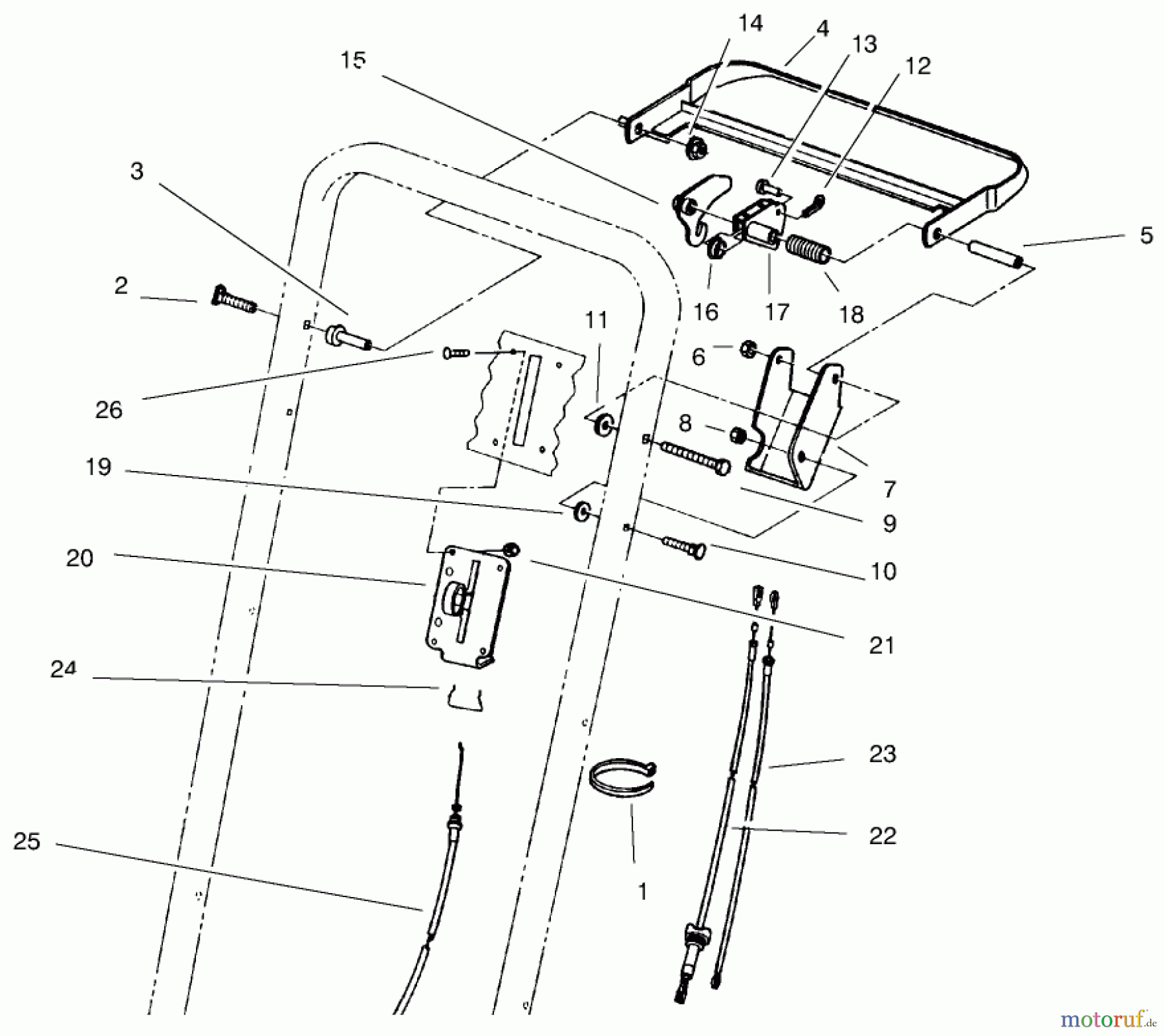  Toro Neu Mowers, Walk-Behind Seite 2 22043 - Toro Lawnmower, 1997 (7900001-7999999) TRACTION CONTROL ASSEMBLY
