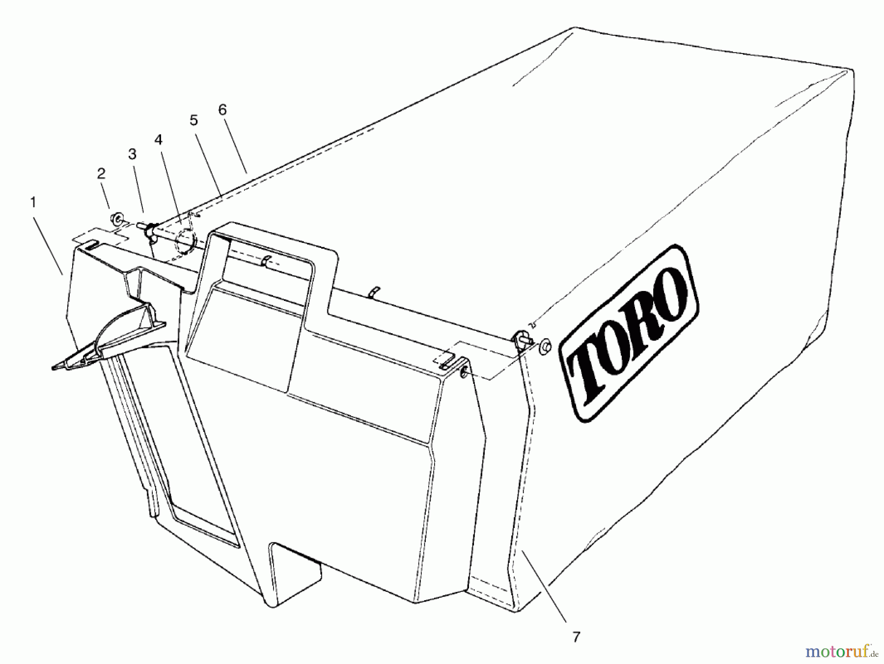  Toro Neu Mowers, Walk-Behind Seite 2 22043 - Toro Recycler Mower, 1999 (9900001-9999999) GRASS BAG ASSEMBLY NO. 98-9220
