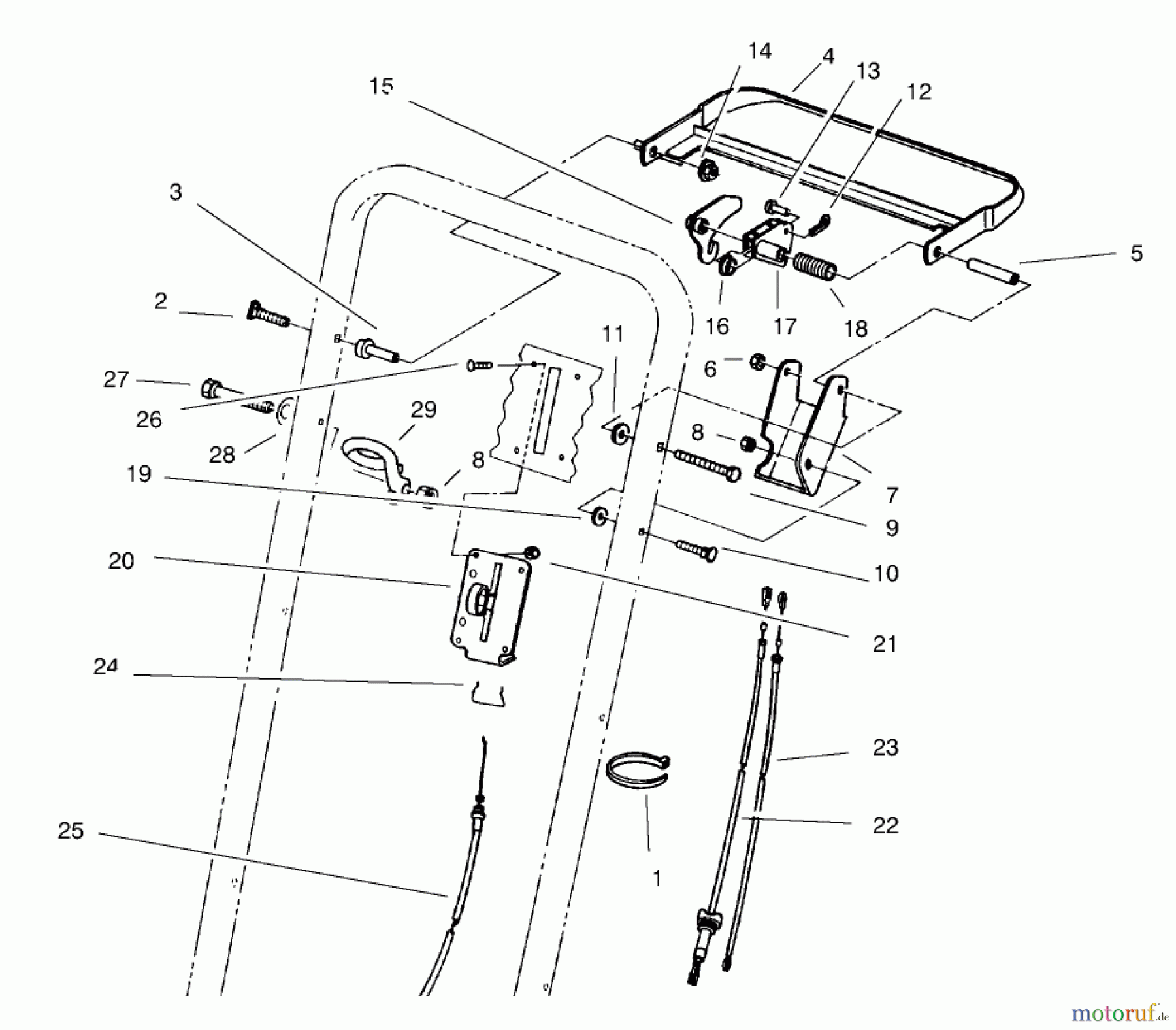  Toro Neu Mowers, Walk-Behind Seite 2 22043 - Toro Recycler Mower, 1998 (8900001-8999999) TRACTION CONTROL ASSEMBLY