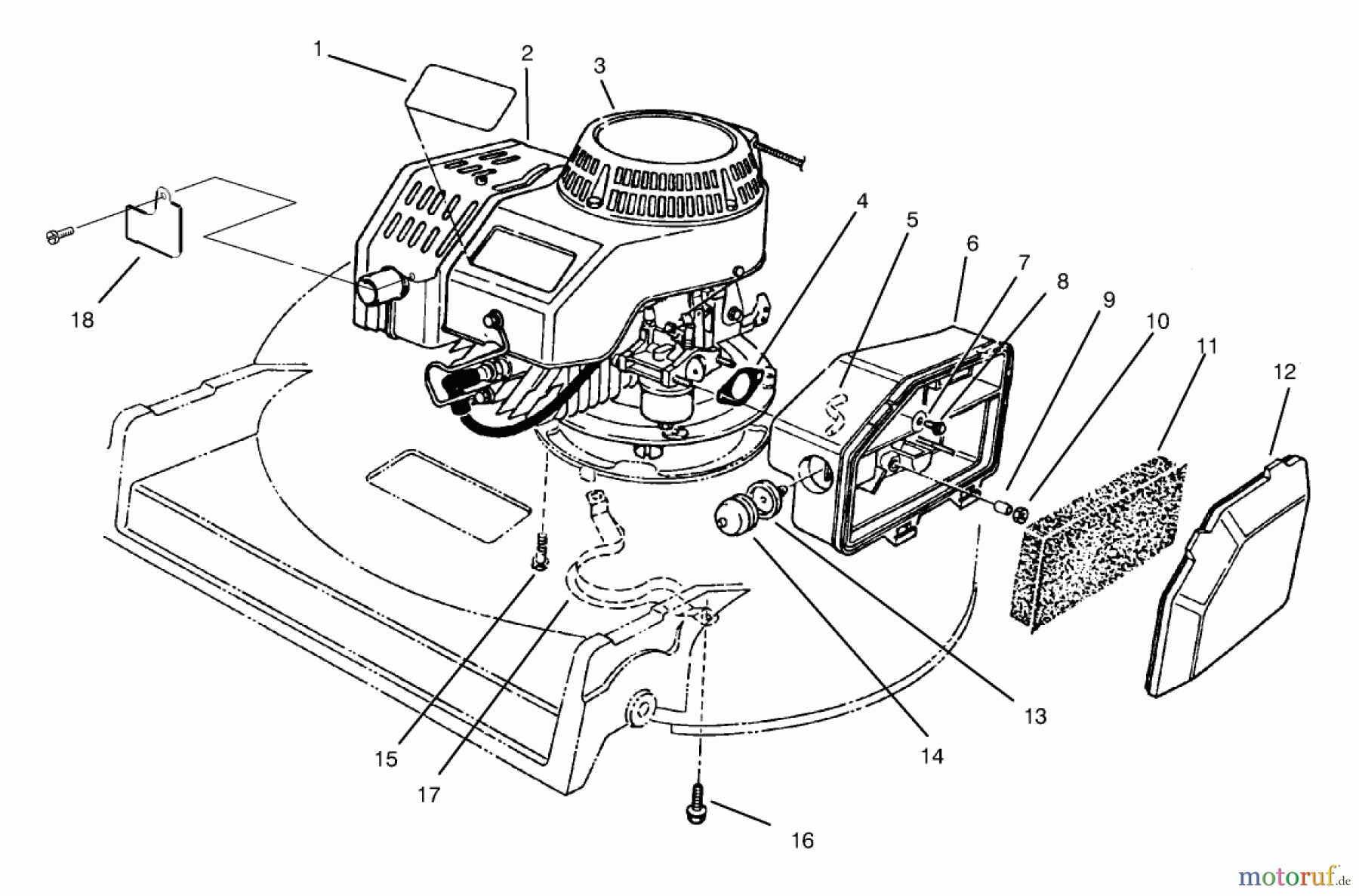  Toro Neu Mowers, Walk-Behind Seite 2 22045 - Toro Recycler Mower, 1997 (7900001-7999999) ENGINE ASSEMBLY