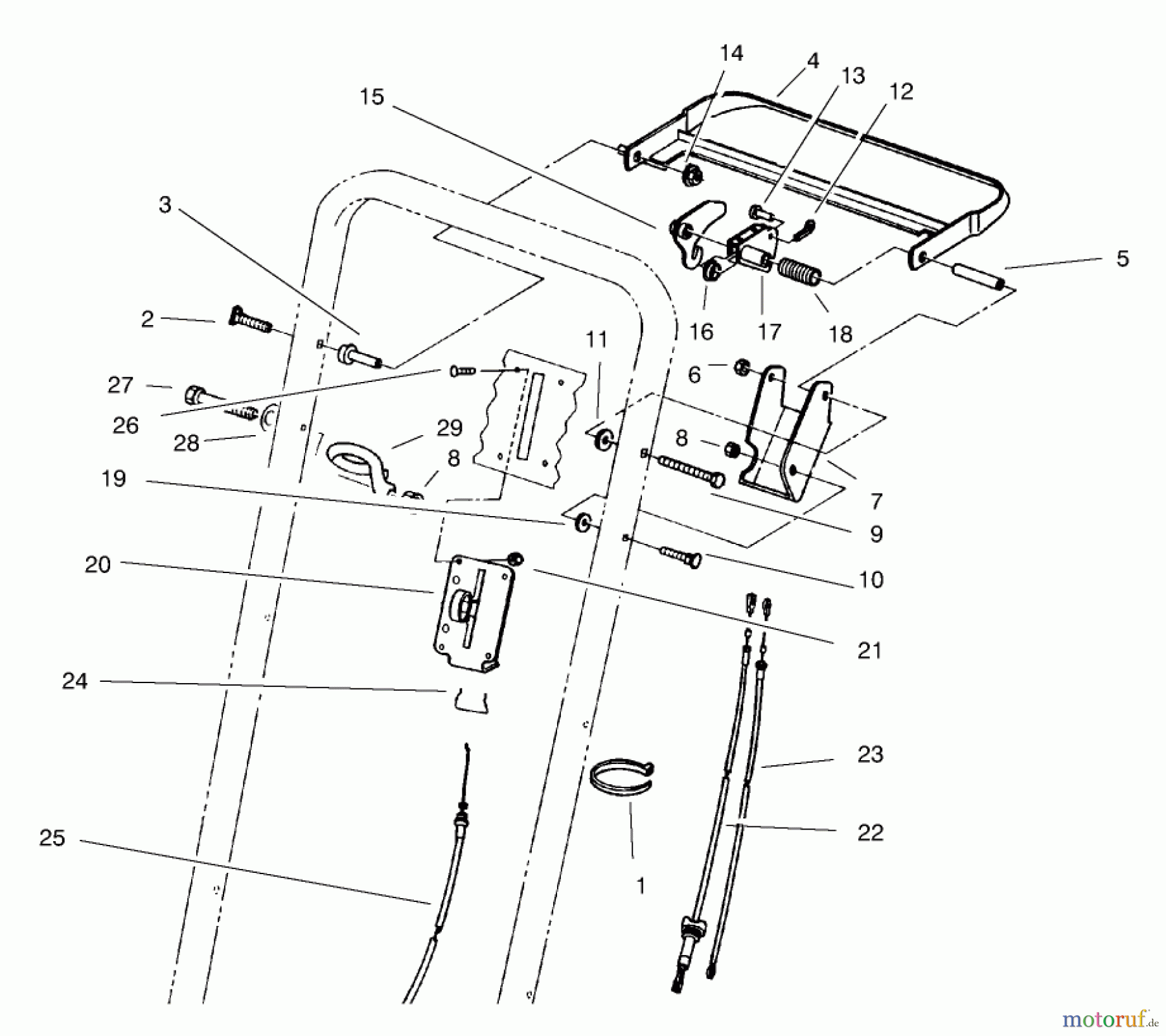  Toro Neu Mowers, Walk-Behind Seite 2 22045 - Toro Recycler Mower, 1998 (8900001-8999999) TRACTION CONTROL ASSEMBLY