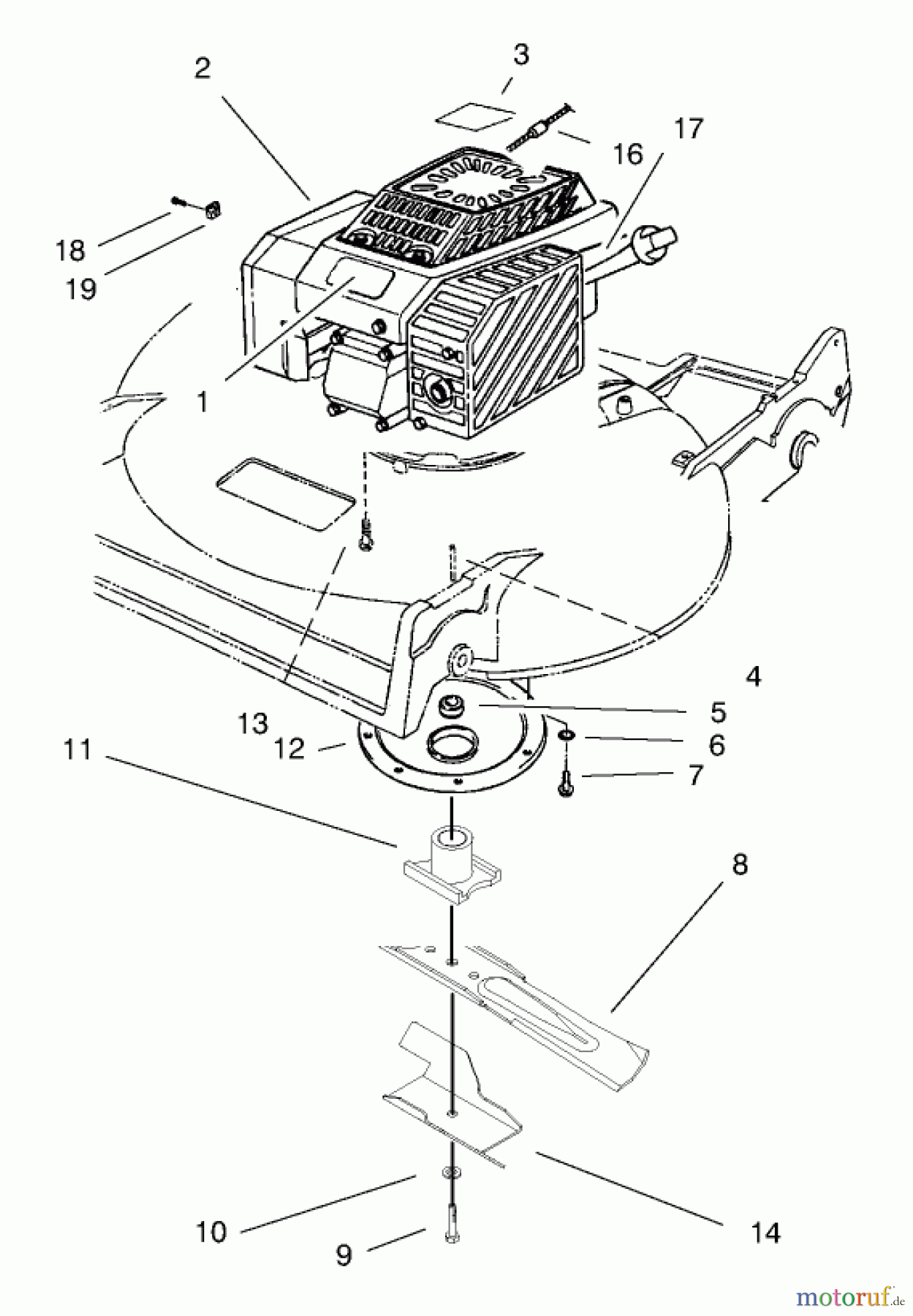  Toro Neu Mowers, Walk-Behind Seite 2 22140 - Toro Recycler Mower, 1997 (790000001-799999999) ENGINE ASSEMBLY