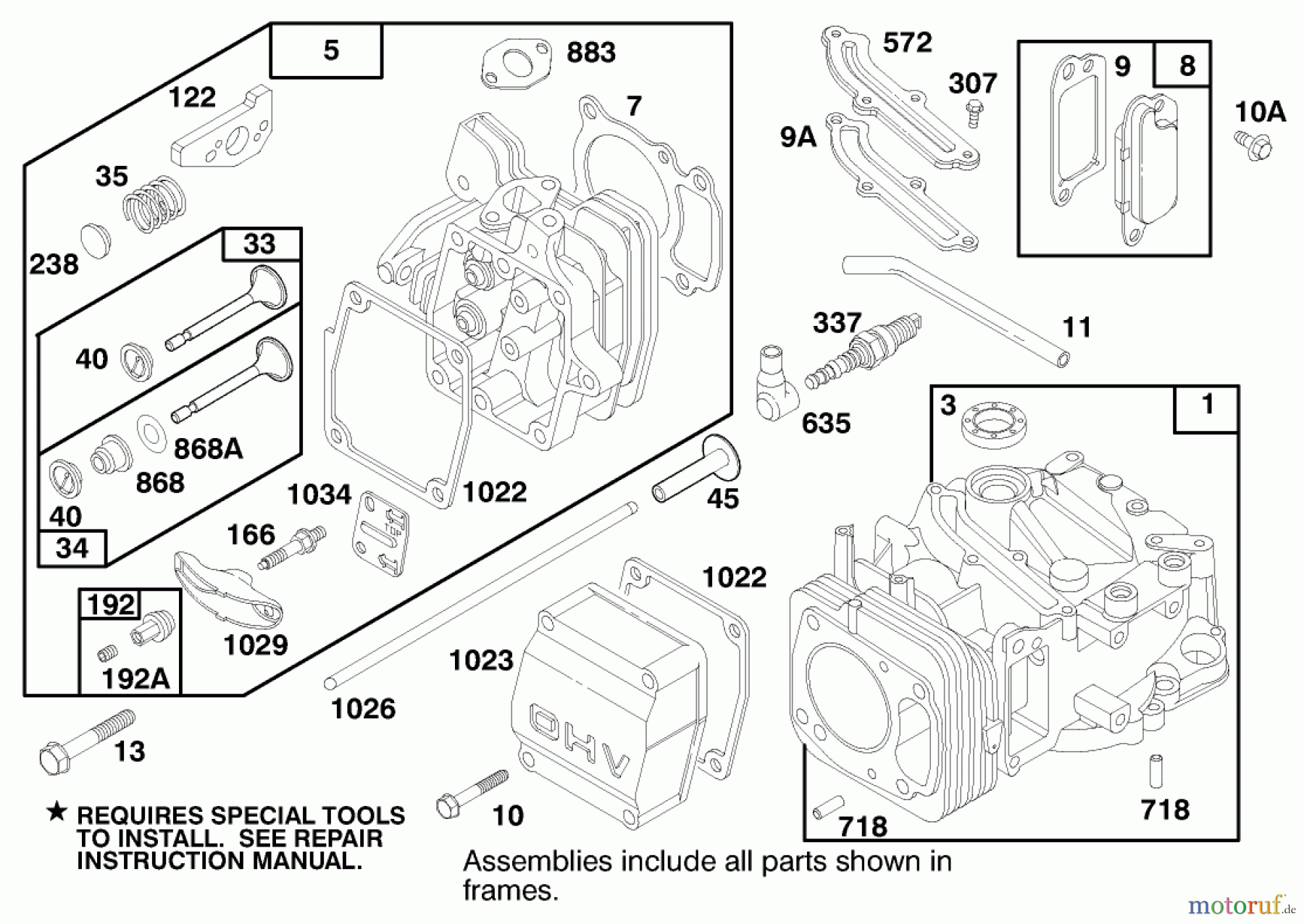  Toro Neu Mowers, Walk-Behind Seite 2 22141 - Toro Lawnmower, 1997 (790000001-799999999) ENGINE GTS 150 #1