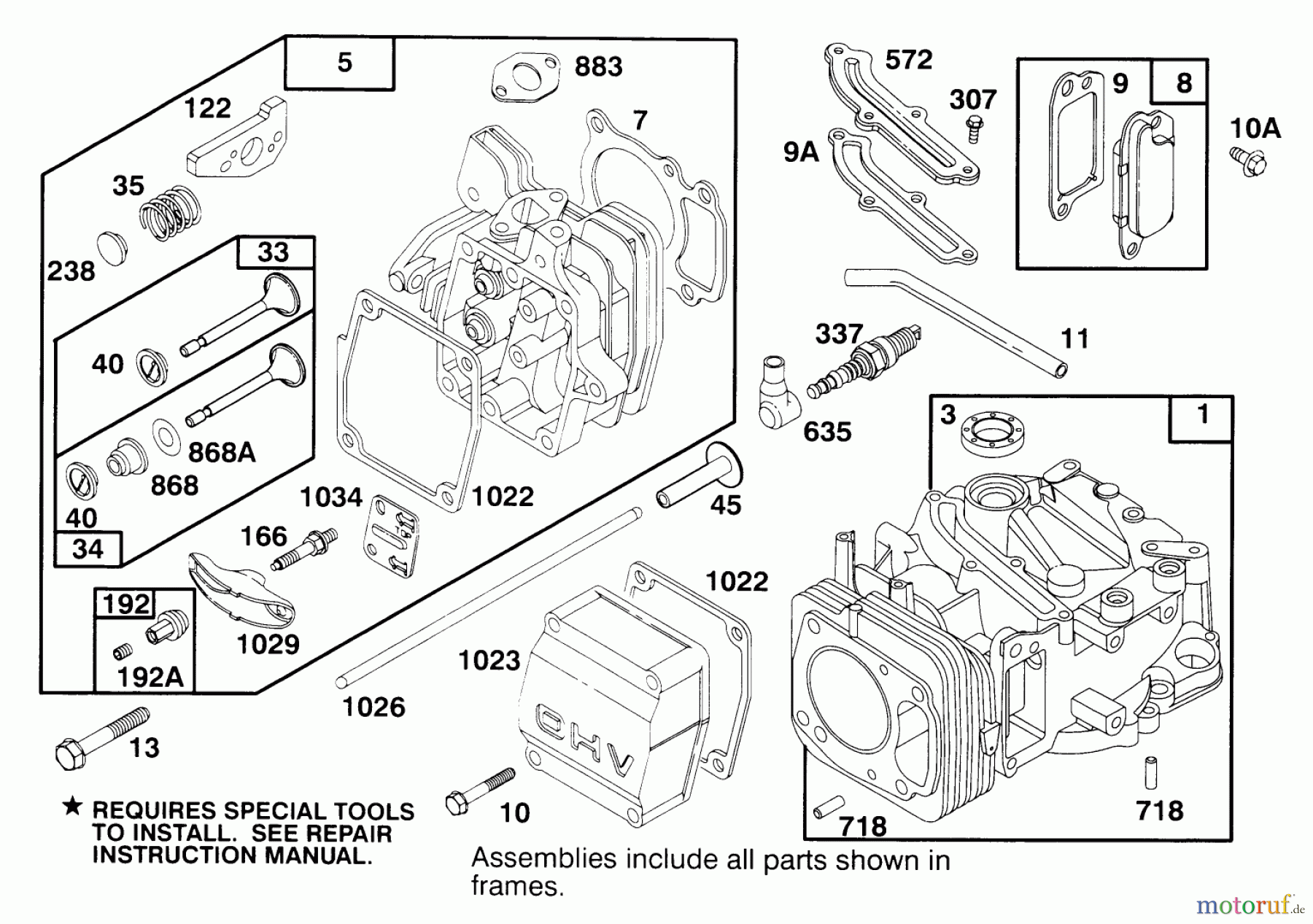  Toro Neu Mowers, Walk-Behind Seite 2 22145 - Toro Lawnmower, 1996 (69000001-69999999) ENGINE GTS 150 #1