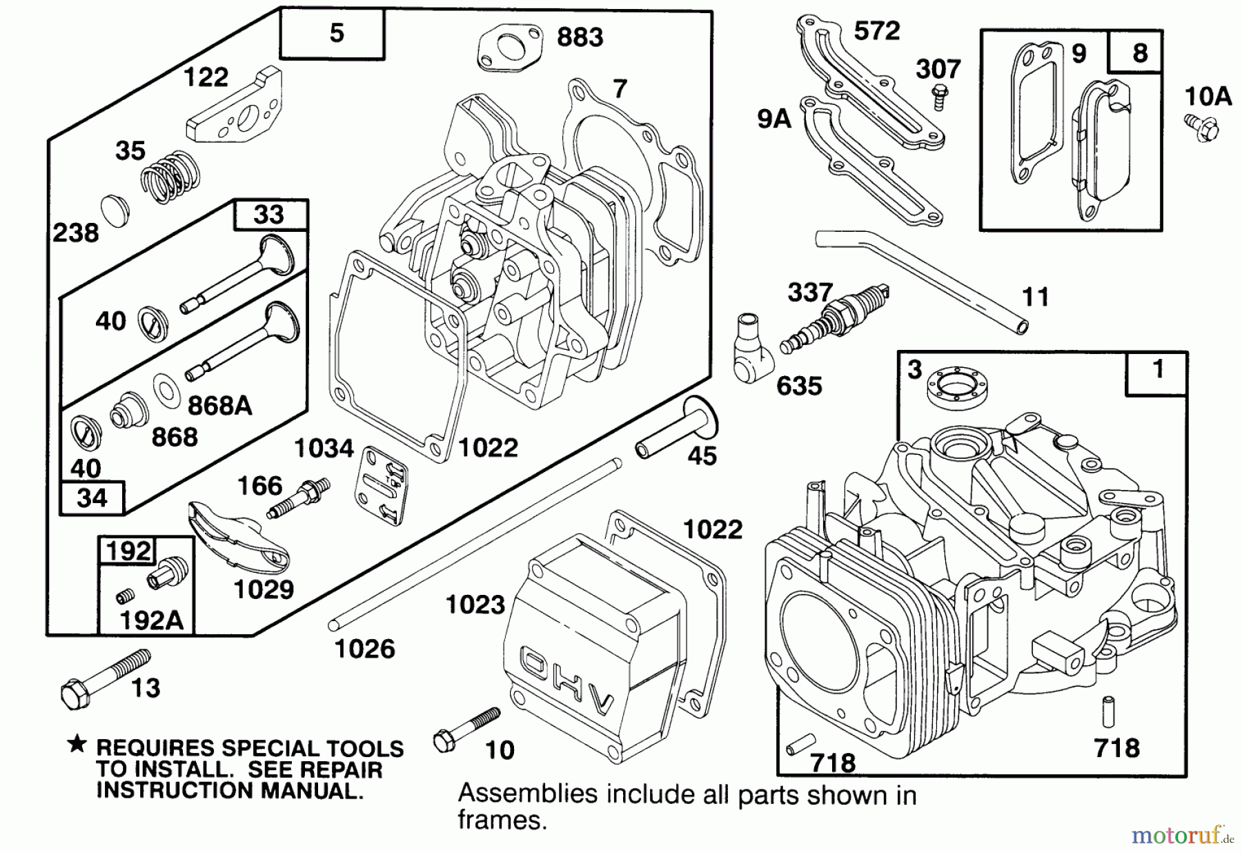  Toro Neu Mowers, Walk-Behind Seite 2 22150 - Toro Lawnmower, 1996 (6900001-6999999) ENGINE GTS 150 #1