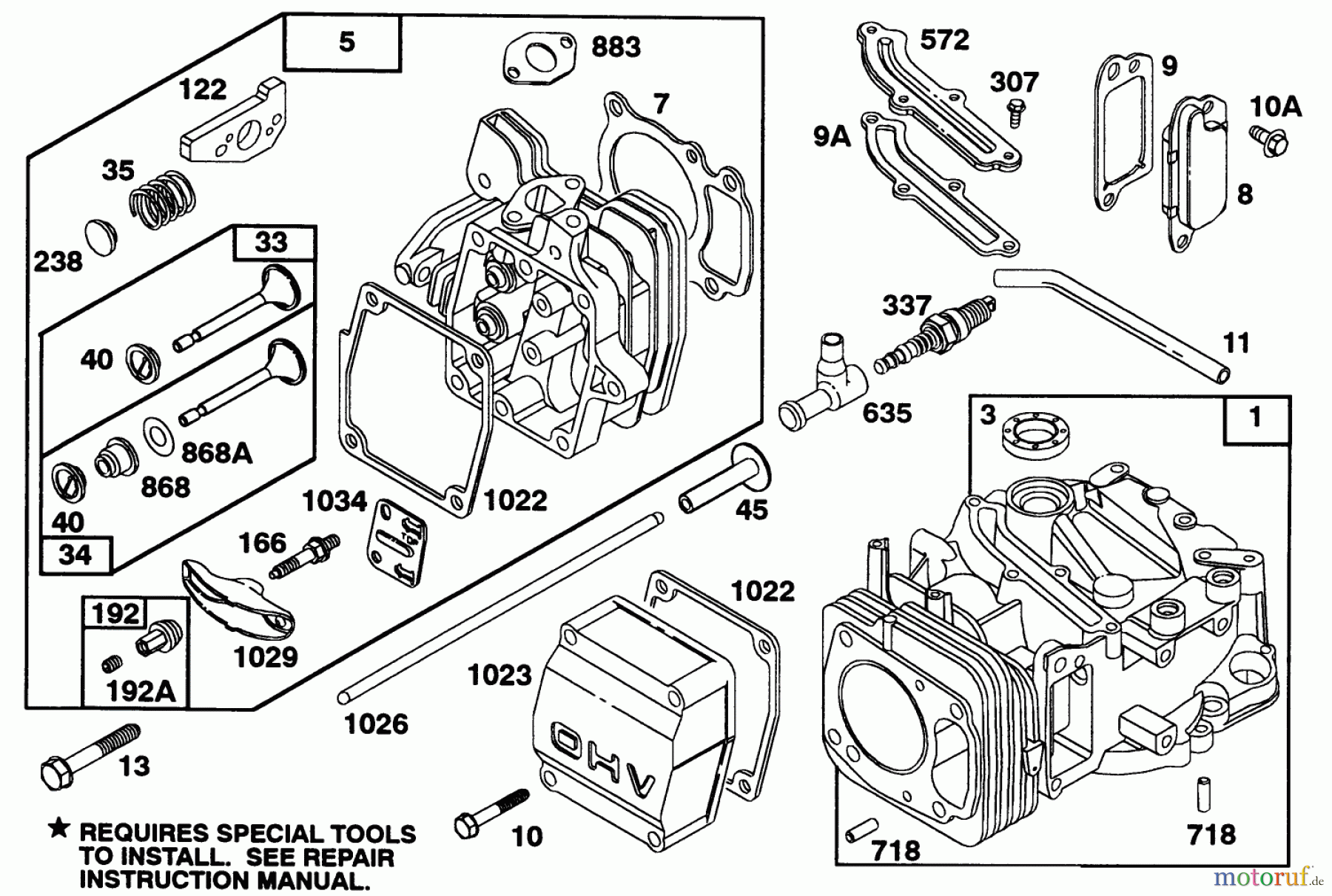  Toro Neu Mowers, Walk-Behind Seite 2 22151 - Toro Lawnmower, 1992 (2000001-2999999) ENGINE GTS 150 77-9140 #1