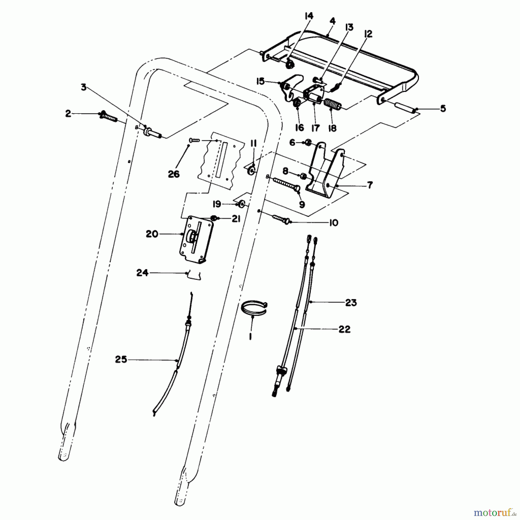  Toro Neu Mowers, Walk-Behind Seite 2 22151 - Toro Lawnmower, 1993 (3900856-3999999) TRACTION CONTROL ASSEMBLY