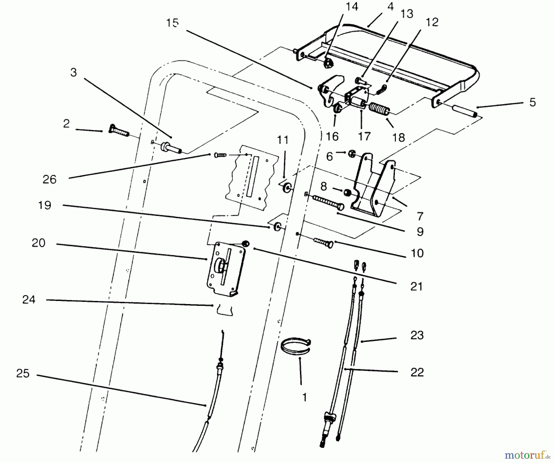  Toro Neu Mowers, Walk-Behind Seite 2 22153BC - Toro Lawnmower, 1995 (5900001-5999999) TRACTION CONTROL ASSEMBLY