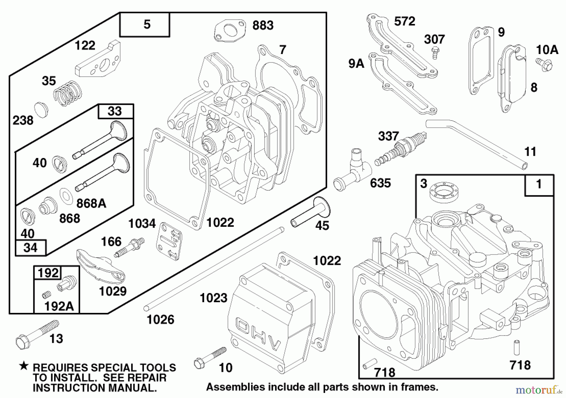  Toro Neu Mowers, Walk-Behind Seite 2 22154B - Toro Lawnmower, 1996 (6900001-6999999) ENGINE GTS 150 #1