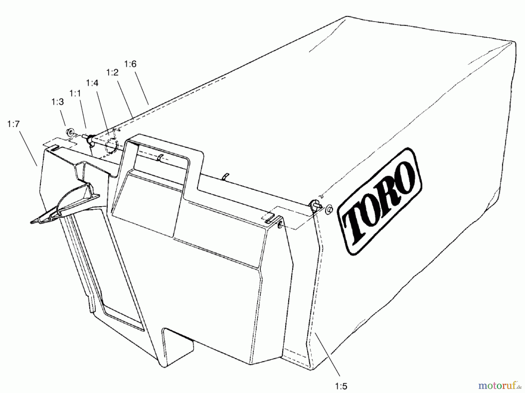  Toro Neu Mowers, Walk-Behind Seite 2 22161 - Toro Recycler Mower, 2000 (200000001-200999999) GRASS BAGGING ASSEMBLY