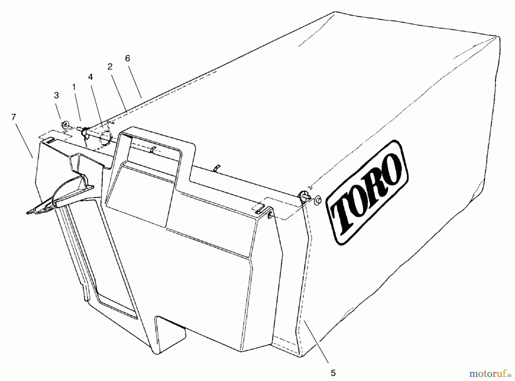  Toro Neu Mowers, Walk-Behind Seite 2 22162 - Toro Recycler Mower, 2000 (200000001-200999999) GRASS BAG ASSEMBLY NO. 99-2535