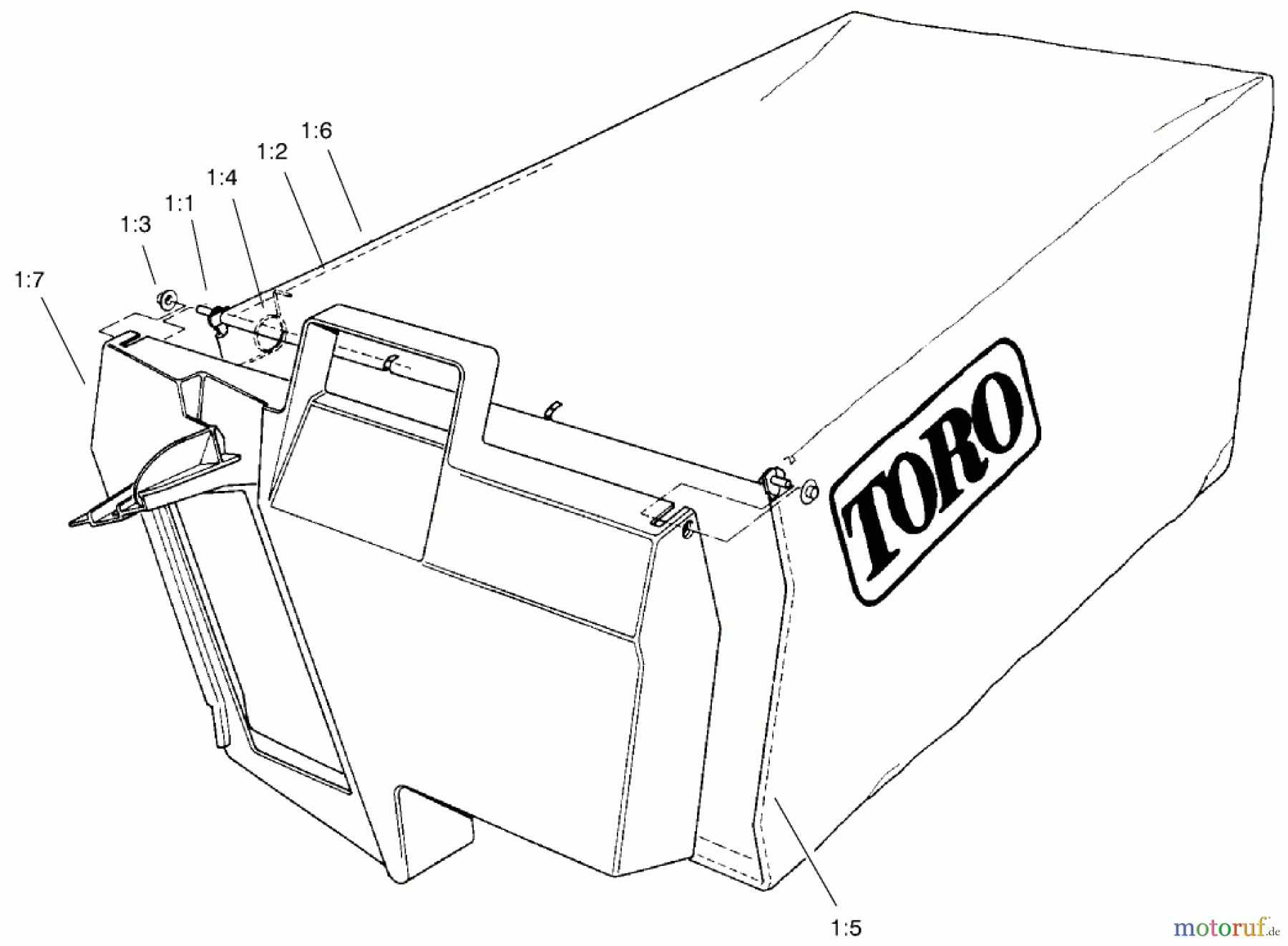  Toro Neu Mowers, Walk-Behind Seite 2 22170 - Toro Recycler Mower, 1999 (9900001-9999999) BAGGING ASSEMBLY