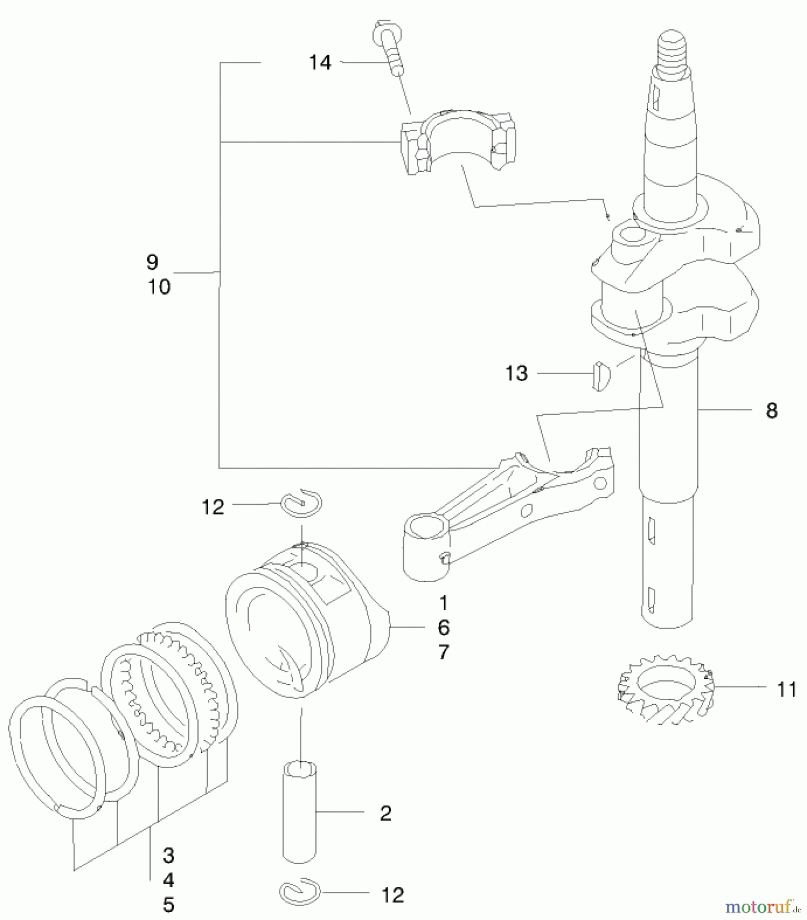  Toro Neu Mowers, Walk-Behind Seite 2 22170 - Toro Recycler Mower, 1999 (9900001-9999999) PISTON/CRANKSHAFT