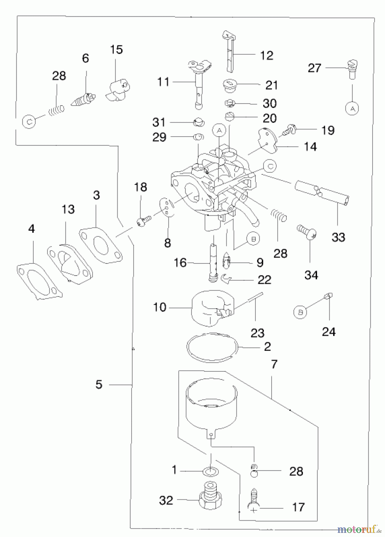  Toro Neu Mowers, Walk-Behind Seite 2 22170 - Toro Recycler Mower, 2000 (200000001-200999999) CARBURETOR