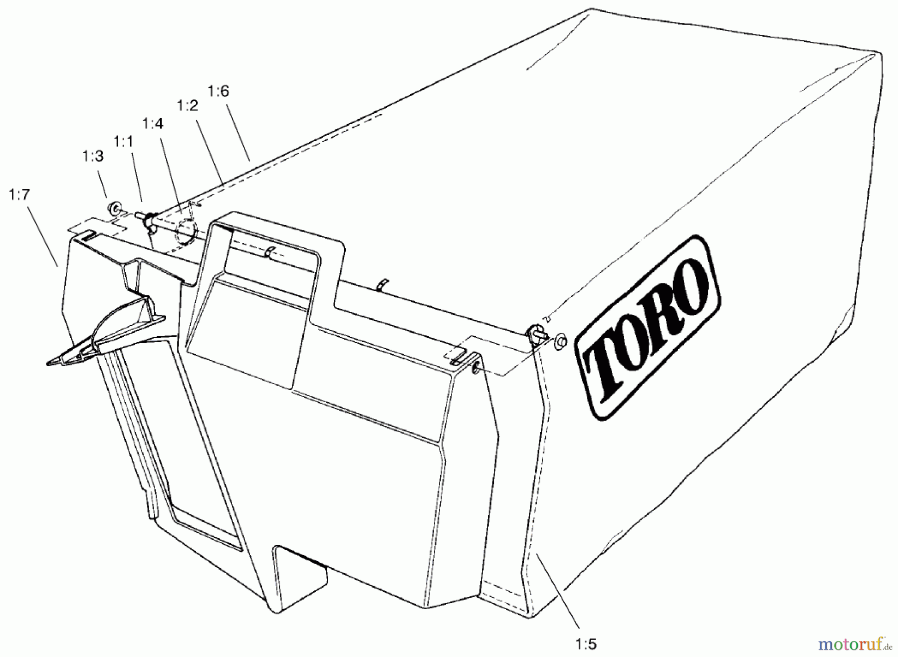  Toro Neu Mowers, Walk-Behind Seite 2 22172 - Toro Recycler Mower, 1999 (9900001-9999999) BAGGING ASSEMBLY
