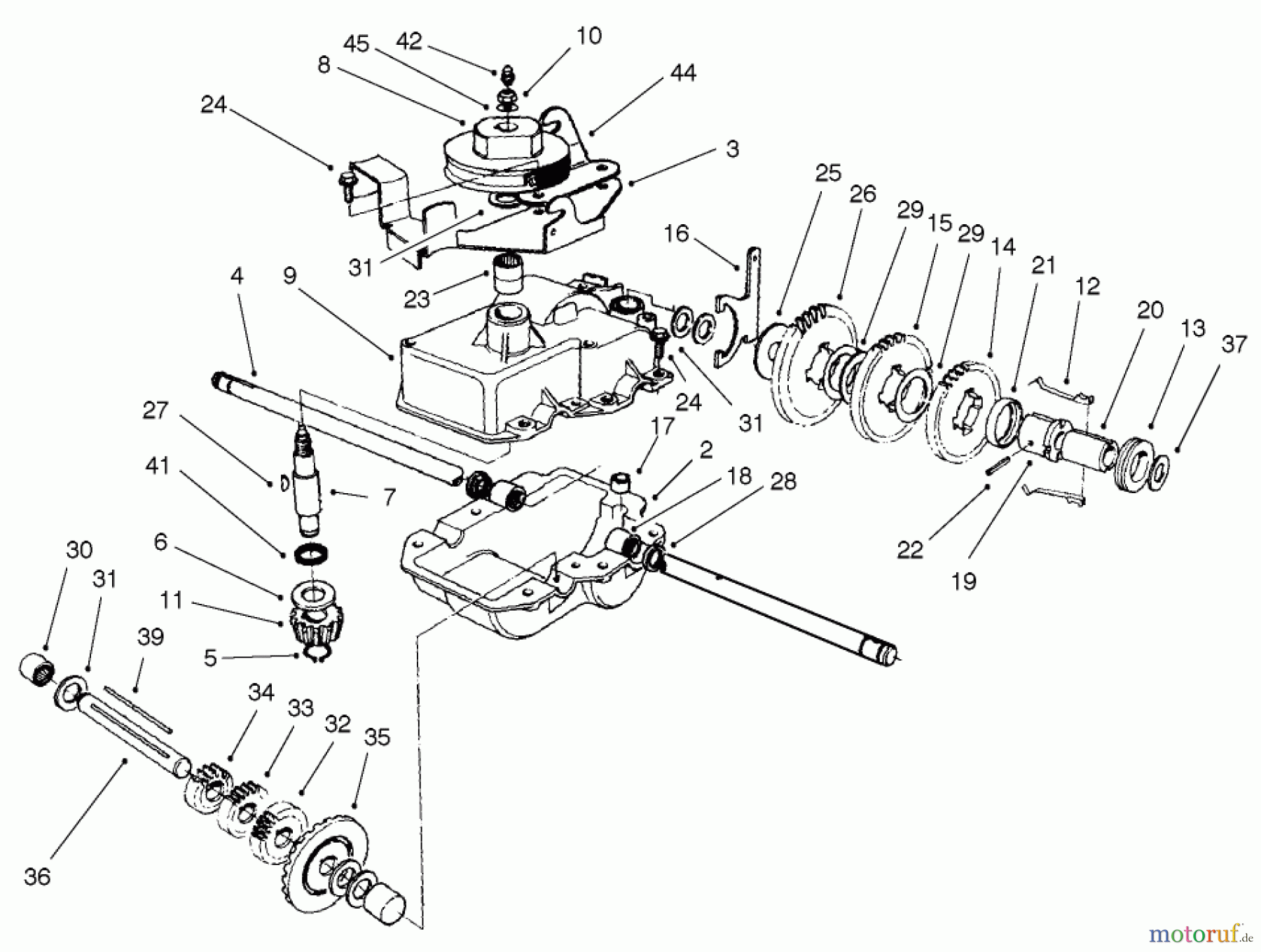  Toro Neu Mowers, Walk-Behind Seite 2 22172 - Toro Recycler Mower, 2003 (230000001-230999999) GEAR CASE ASSEMBLY NO. 74-1861