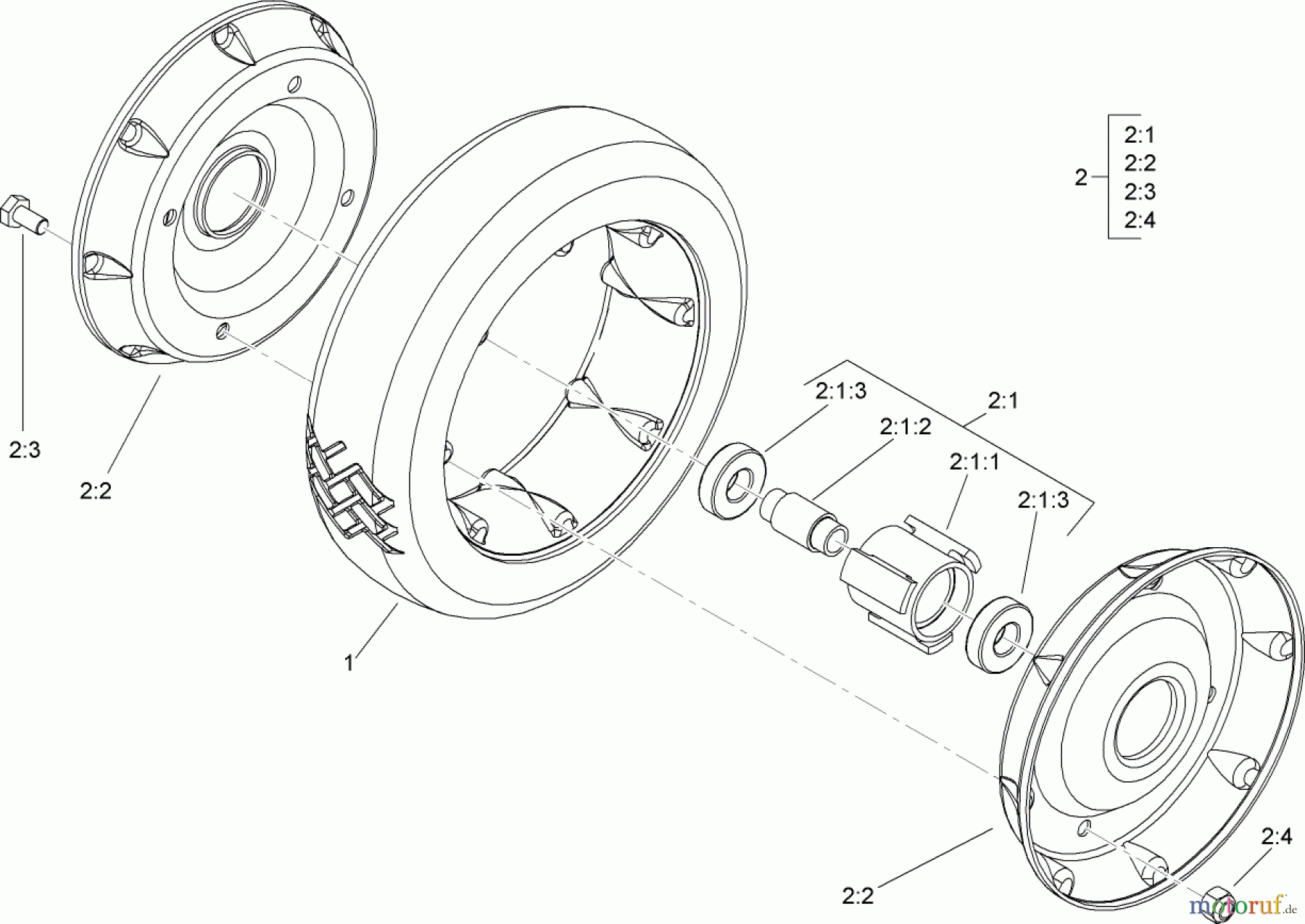 Toro Neu Mowers, Walk-Behind Seite 2 22193 (PT21) - Toro PT21 Trim Mower, 2008 (280000001-280999999) WHEEL AND TIRE ASSEMBLY NO. 100-2870