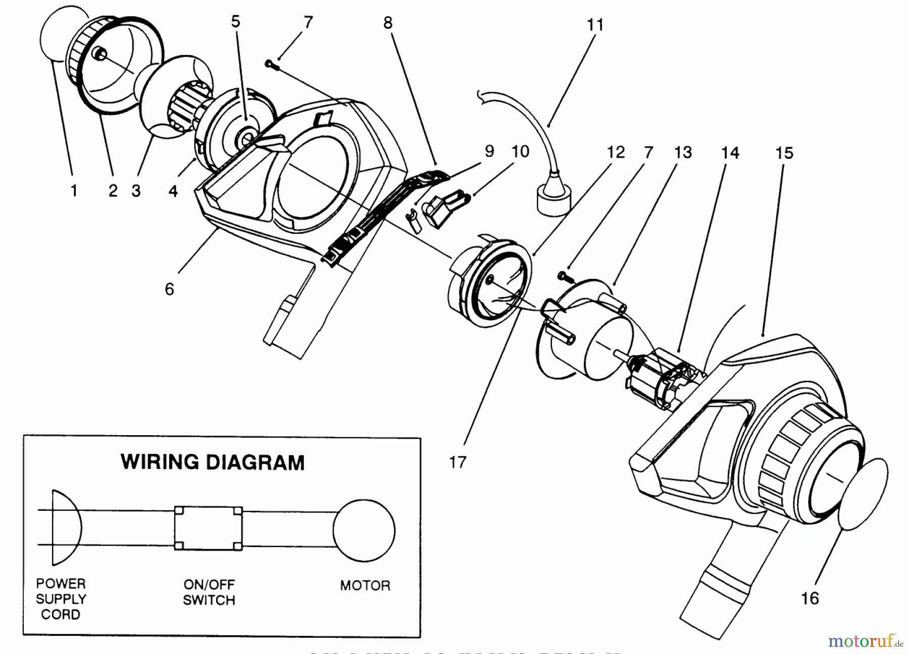 Toro Neu Blowers/Vacuums/Chippers/Shredders 51537 (600) - Toro 600 Air Rake, 1993 (39015000-39999999) BLOWER ASSEMBLY