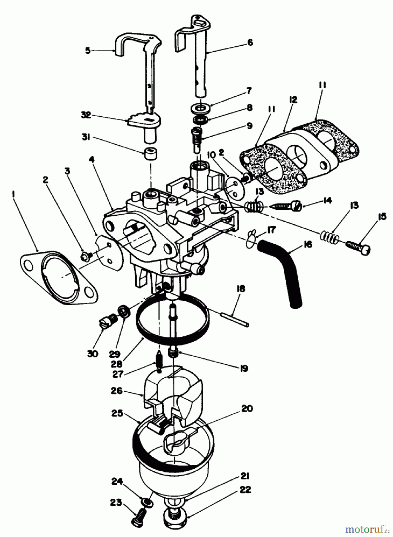 Toro Neu Mowers, Walk-Behind Seite 2 22510 - Toro Lawnmower, 1988 (8000001-8999999) CARBURETOR ASSEMBLY MODEL NO. VMH7