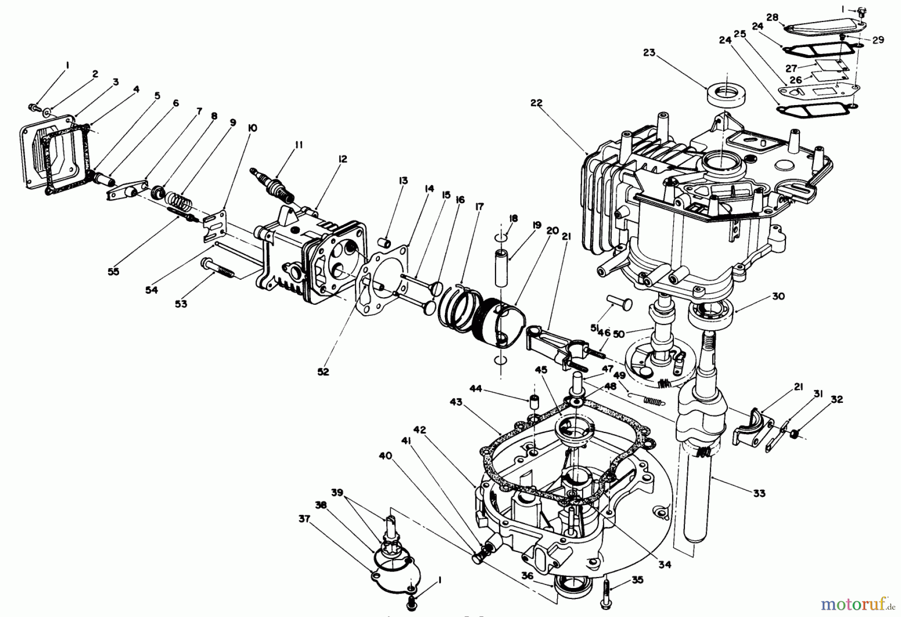  Toro Neu Mowers, Walk-Behind Seite 2 22510 - Toro Lawnmower, 1988 (8000001-8999999) ENGINE ASSEMBLY MODEL NO. VMH7