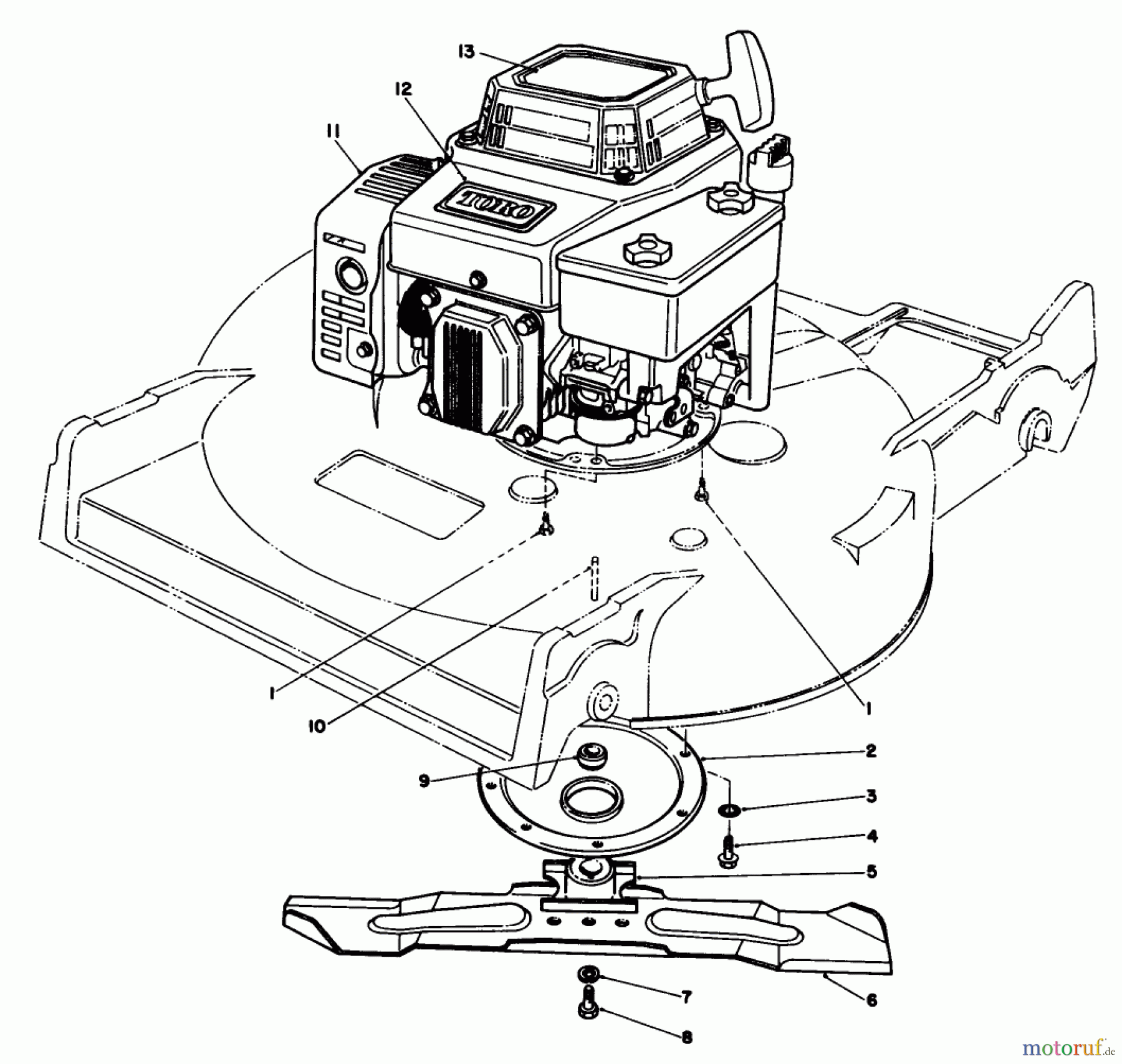  Toro Neu Mowers, Walk-Behind Seite 2 22525 - Toro Lawnmower, 1987 (7000001-7999999) ENGINE ASSEMBLY (MODEL NO. 22525)
