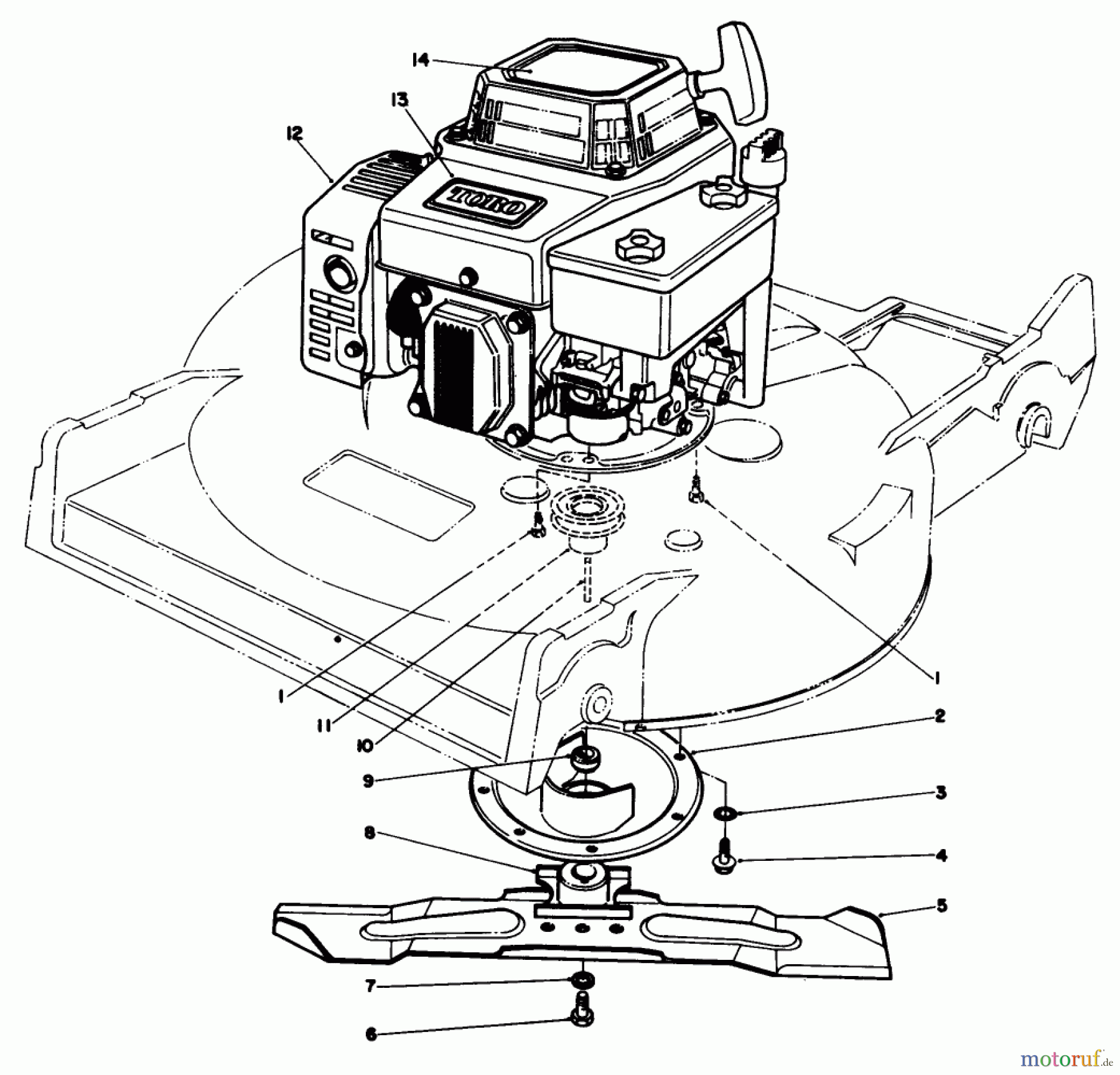  Toro Neu Mowers, Walk-Behind Seite 2 22621 - Toro Lawnmower, 1987 (7000001-7999999) ENGINE ASSEMBLY (MODEL NO. 22621)
