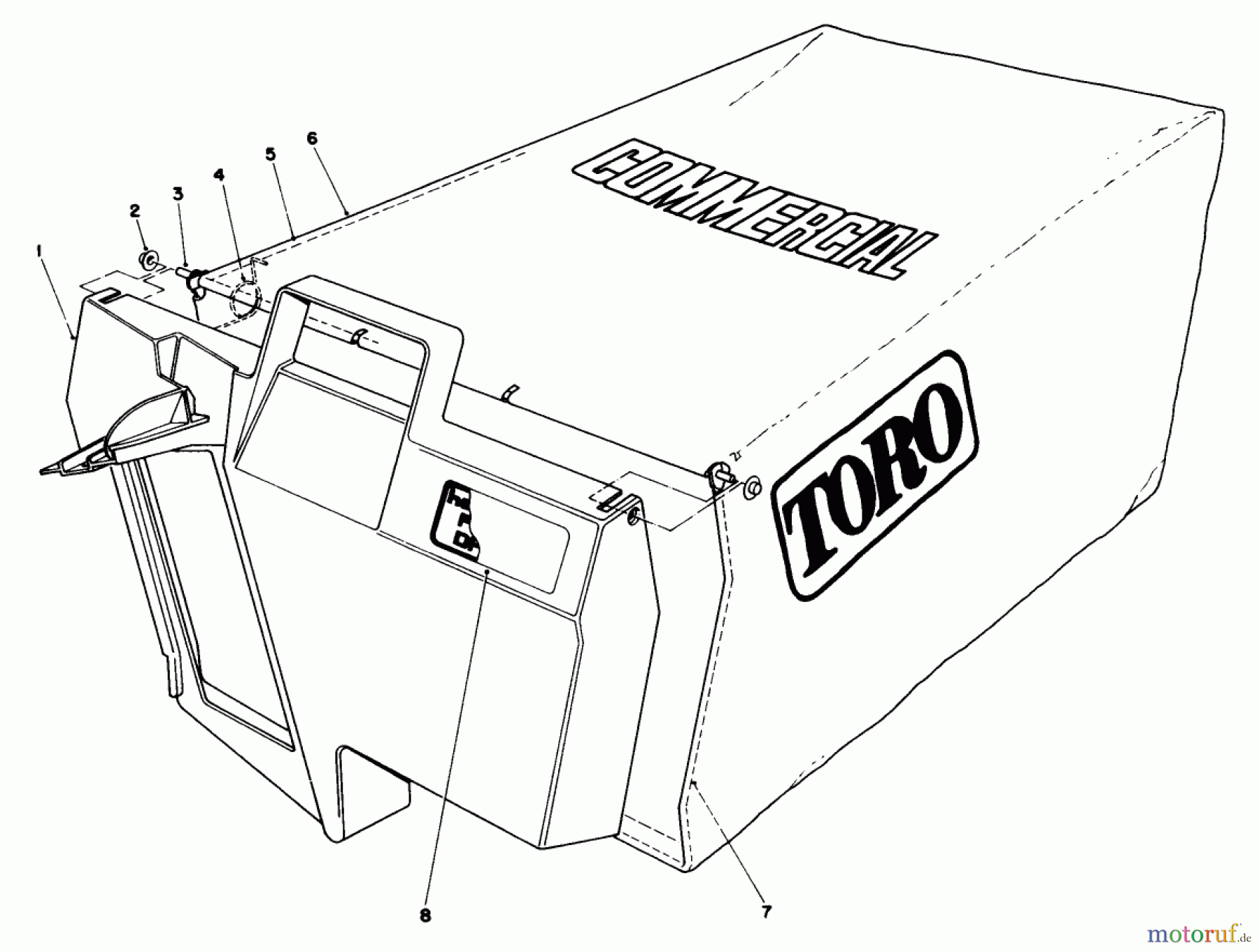  Toro Neu Mowers, Walk-Behind Seite 2 22621 - Toro Lawnmower, 1987 (7000001-7999999) GRASS BAG ASSEMBLY NO. 11-5609