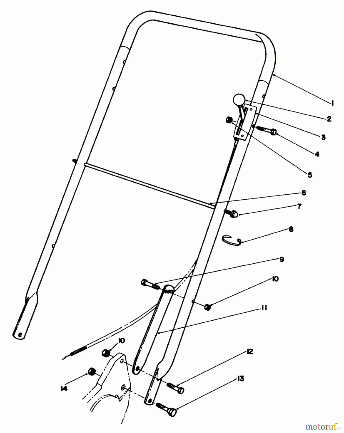  Toro Neu Mowers, Walk-Behind Seite 2 22621 - Toro Lawnmower, 1987 (7000001-7999999) HANDLE ASSEMBLY (MODEL NO. 22525)