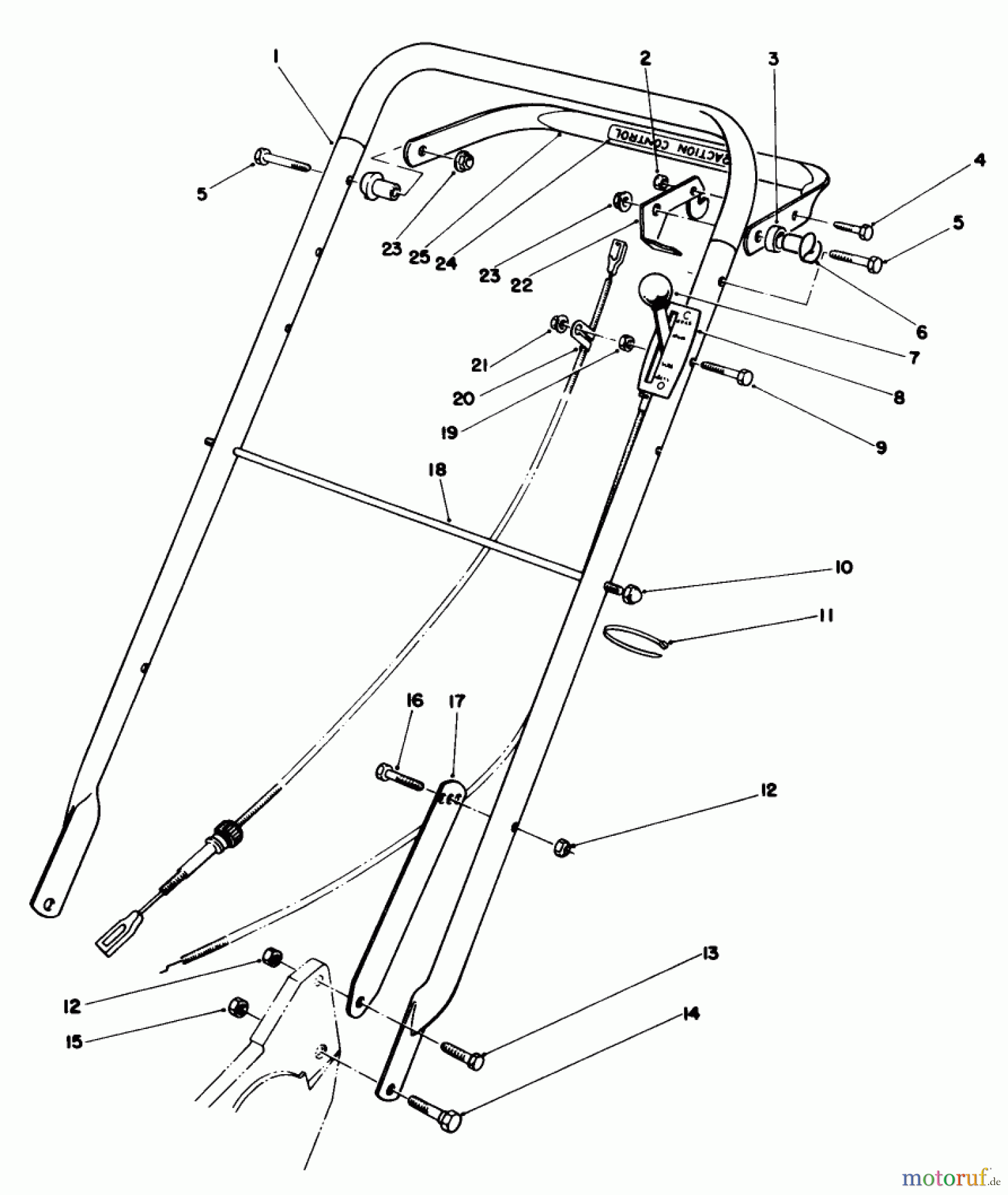 Toro Neu Mowers, Walk-Behind Seite 2 22621 - Toro Lawnmower, 1987 (7000001-7999999) HANDLE ASSEMBLY (MODEL NO. 22621)