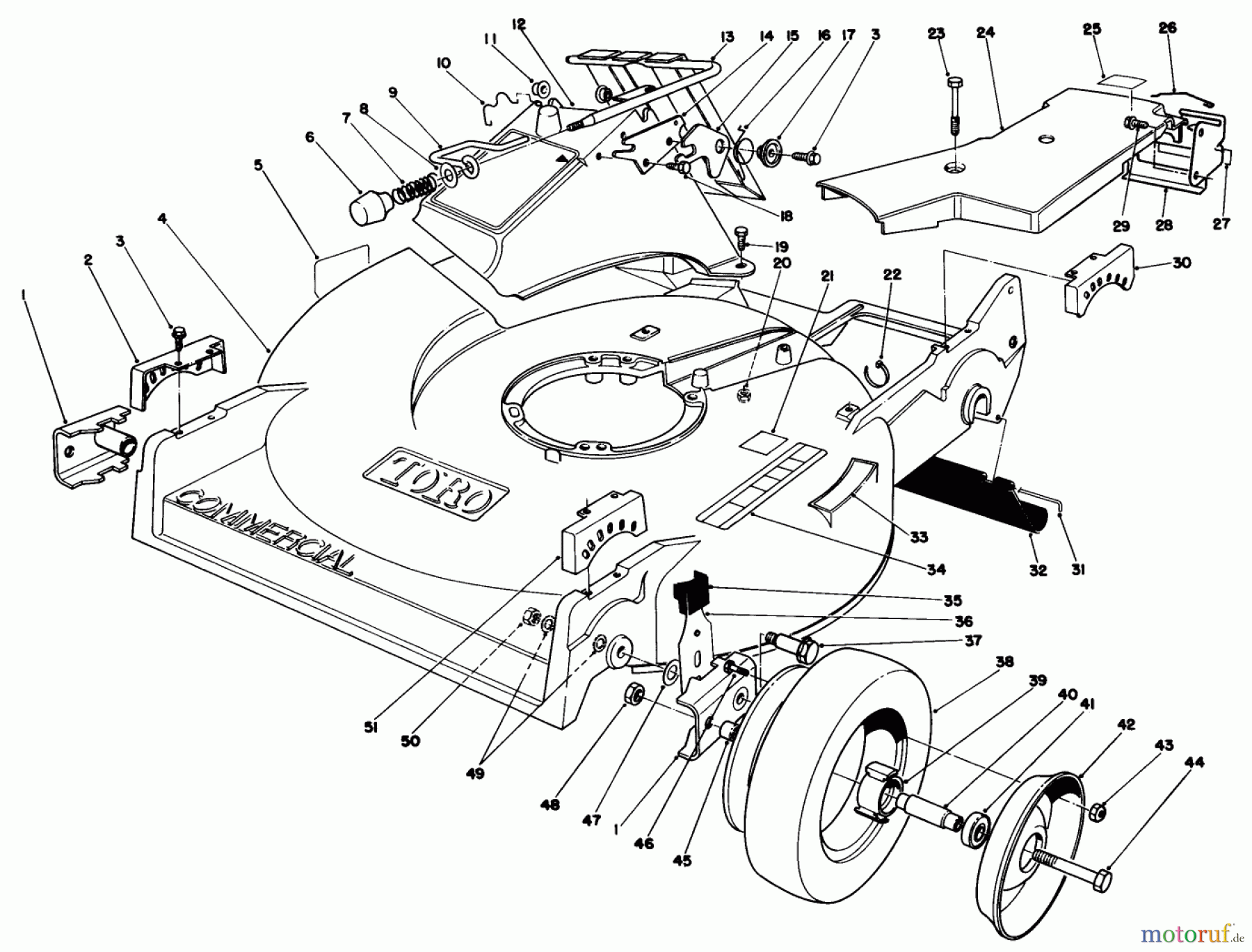  Toro Neu Mowers, Walk-Behind Seite 2 22621 - Toro Lawnmower, 1990 (0000001-0999999) HOUSING ASSEMBLY (MODEL 22621)