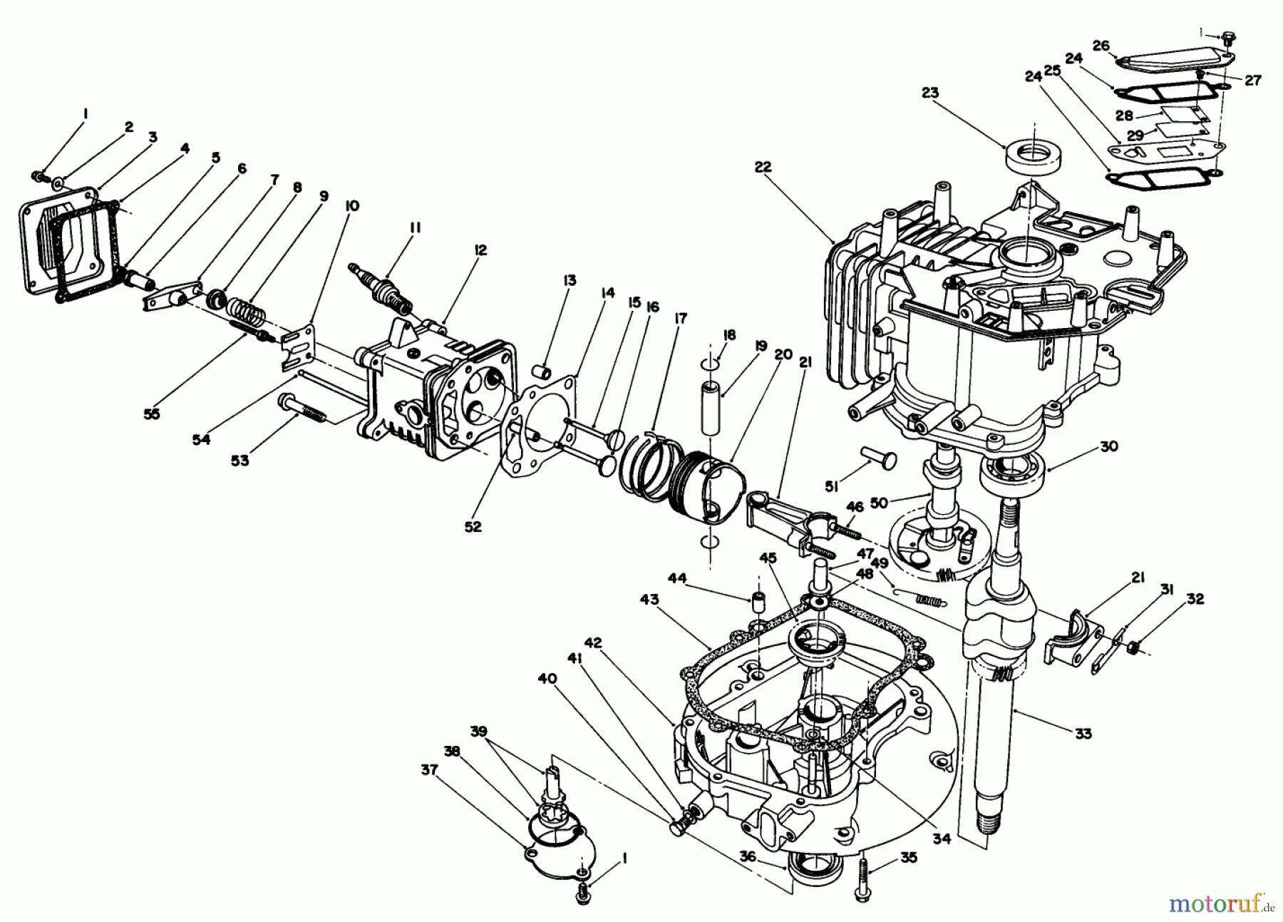  Toro Neu Mowers, Walk-Behind Seite 2 22622 - Toro Lawnmower, 1991 (1000001-1999999) CRANKCASE ASSEMBLY (ENGINE MODEL NO. VML0-4)