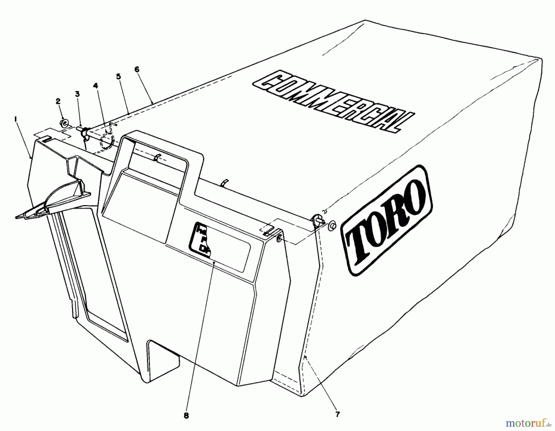  Toro Neu Mowers, Walk-Behind Seite 2 22623 - Toro Lawnmower, 1987 (7000001-7999999) GRASS BAG ASSEMBLY NO. 11-5609