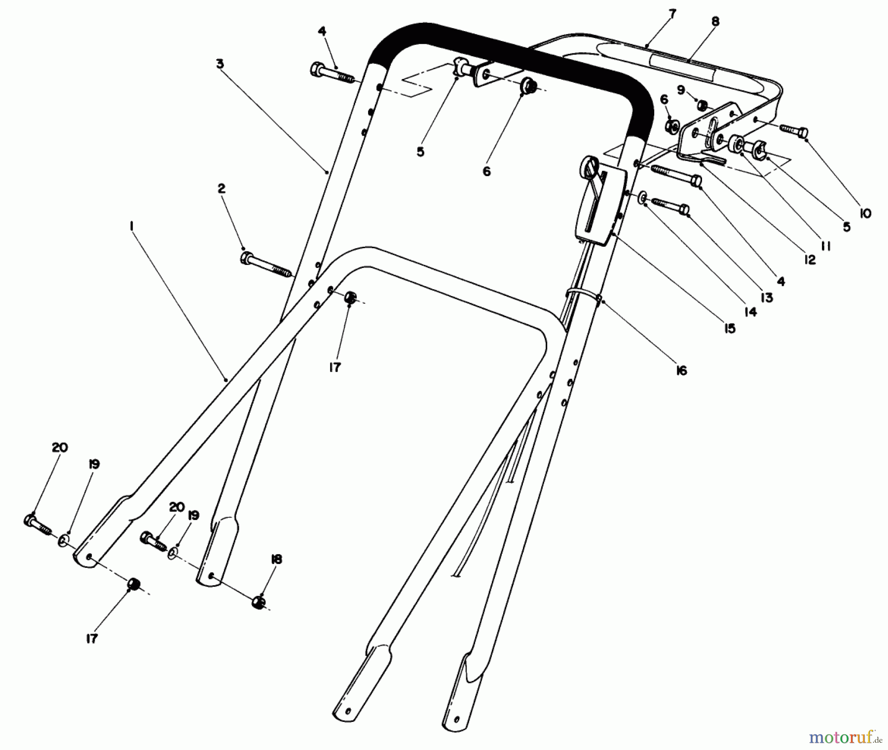  Toro Neu Mowers, Walk-Behind Seite 2 22680C - Toro Lawnmower, 1988 (8000001-8999999) HANDLE ASSEMBLY