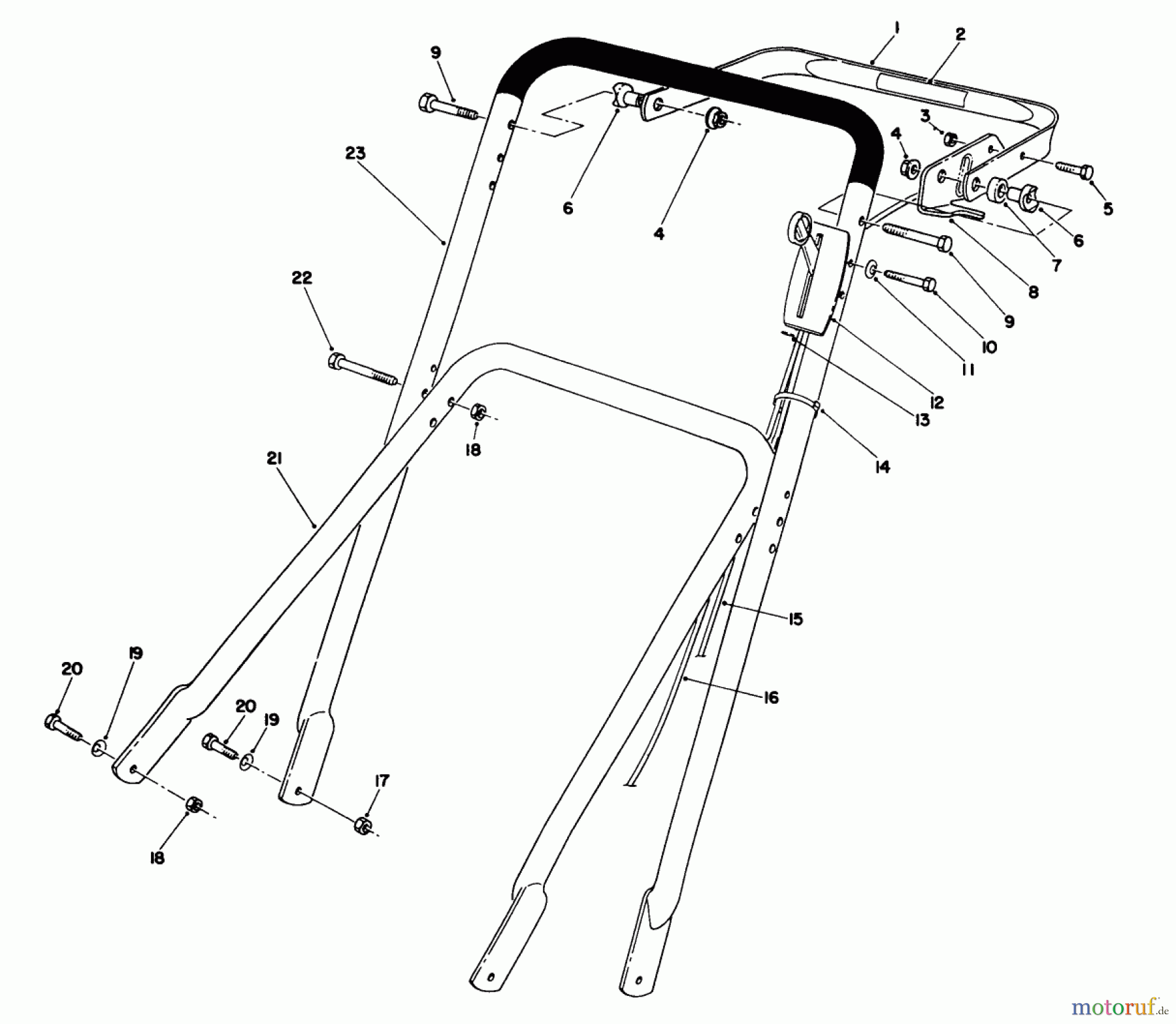  Toro Neu Mowers, Walk-Behind Seite 2 22700 - Toro Lawnmower, 1991 (1000001-1999999) HANDLE ASSEMBLY