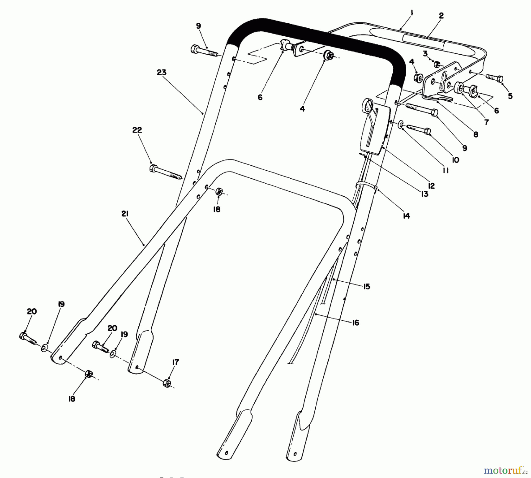  Toro Neu Mowers, Walk-Behind Seite 2 22700 - Toro Lawnmower, 1992 (2000001-2999999) HANDLE ASSEMBLY