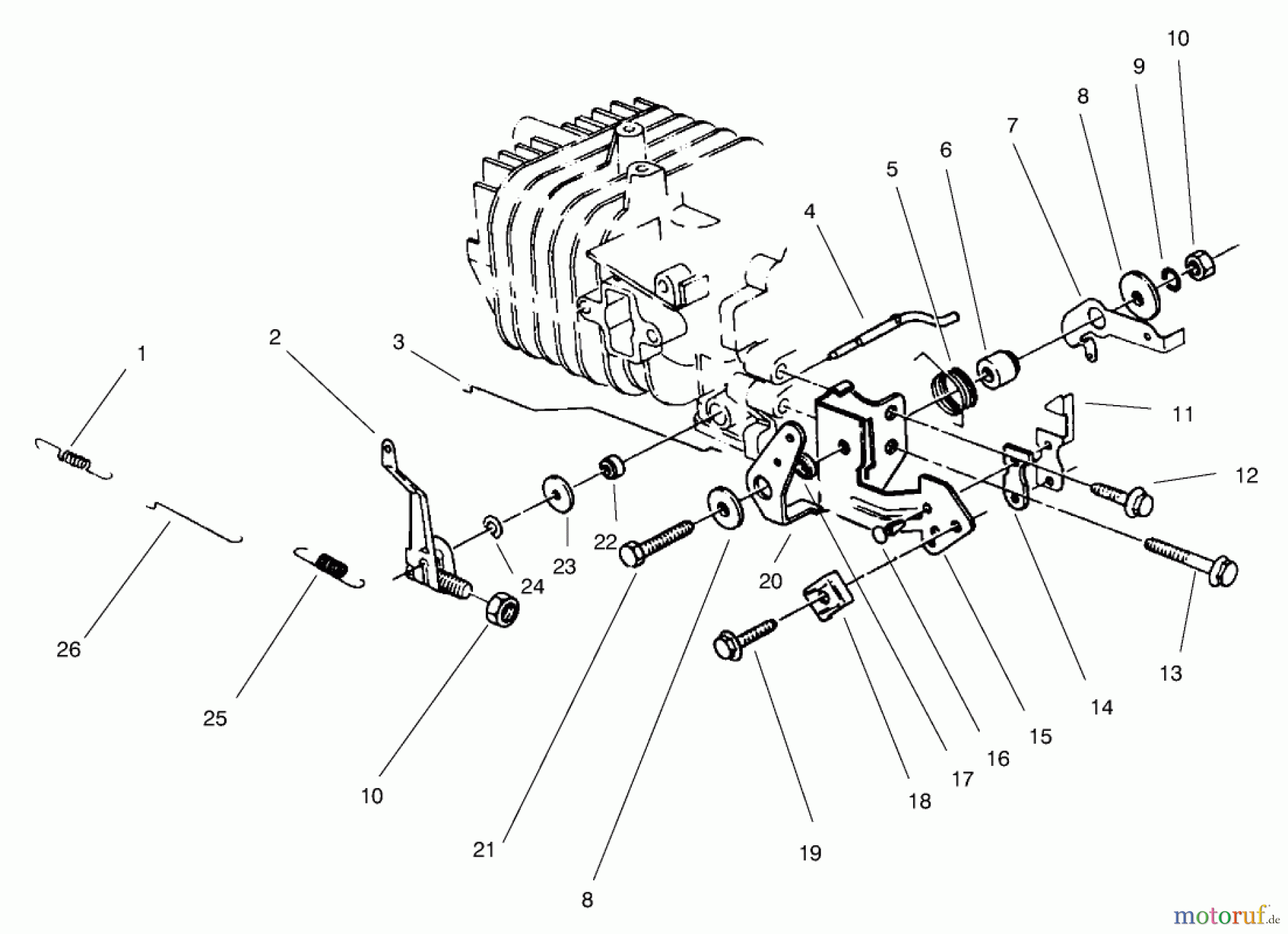  Toro Neu Mowers, Walk-Behind Seite 2 22701B - Toro Lawnmower, 1996 (69000001-69999999) GOVERNOR ASSEMBLY (MODEL 47PT6-3)