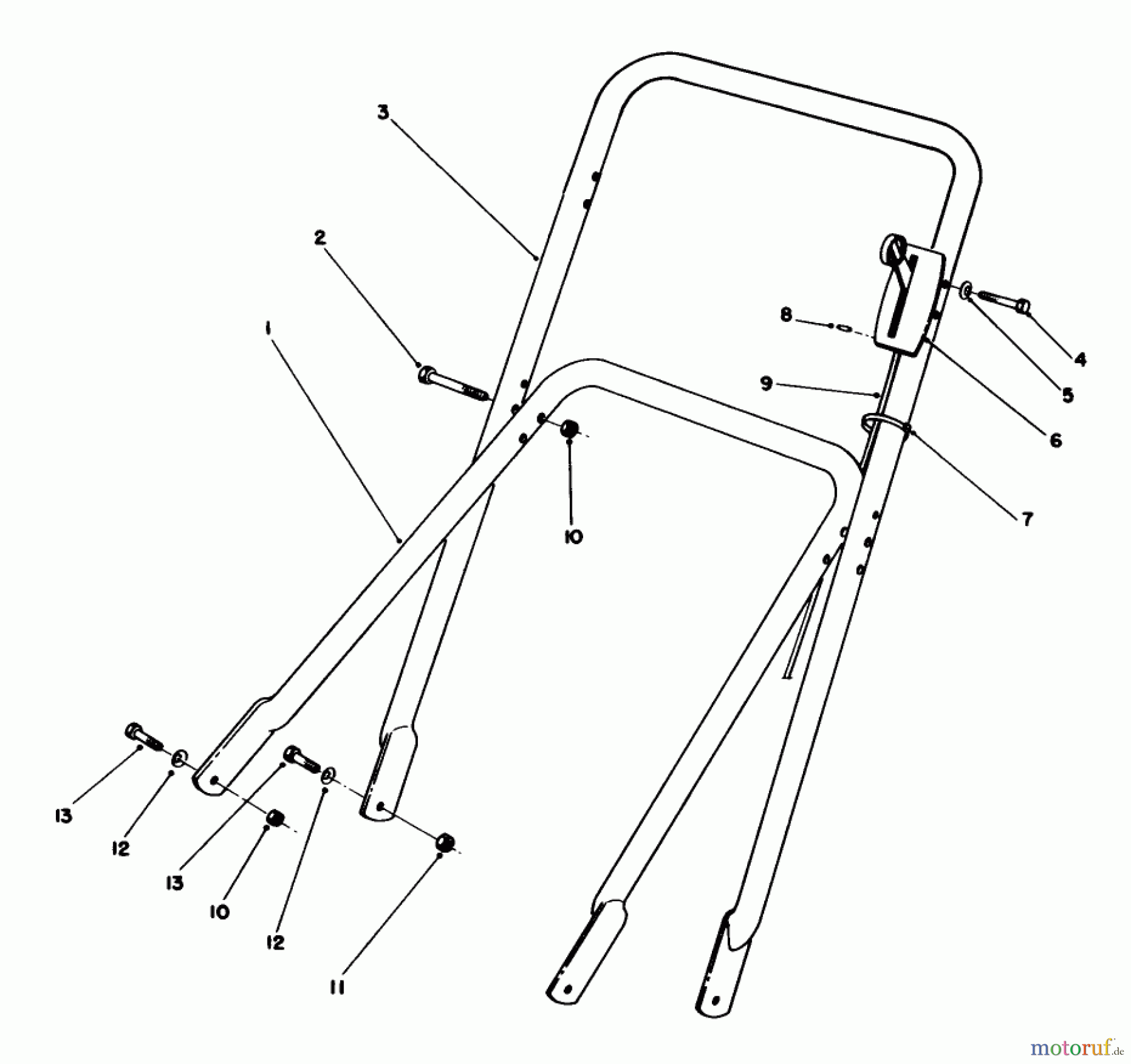 Toro Neu Mowers, Walk-Behind Seite 2 22710C - Toro Lawnmower, 1989 (SN 9900001-9999999) HANDLE ASSEMBLY