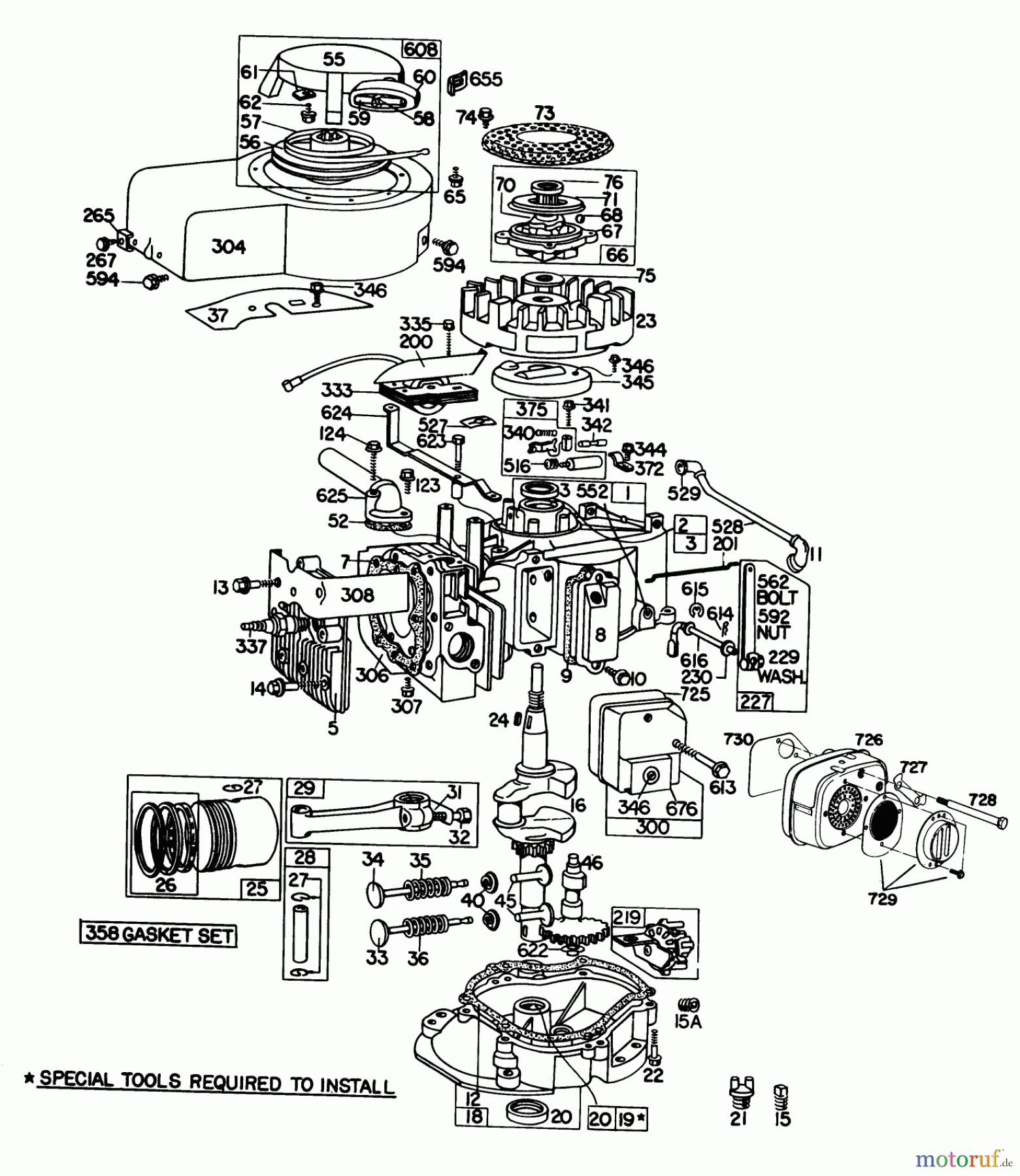  Toro Neu Mowers, Walk-Behind Seite 2 23022 - Toro Lawnmower, 1976 (6000001-6999999) BRIGGS & STRATTON ENGINE MODEL 130902-0508-01